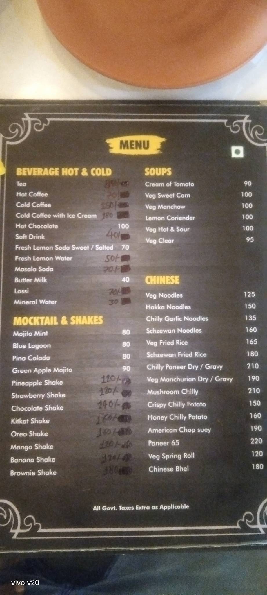 Tropical Cafe & Restro menu