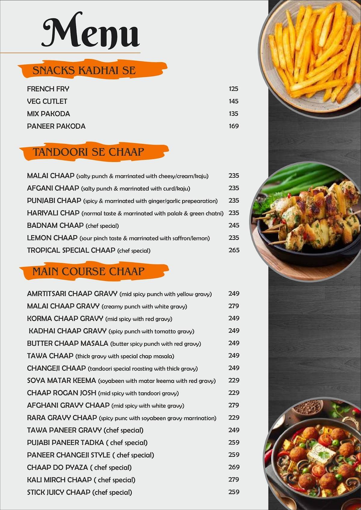 Tropical Cafe & Restro menu