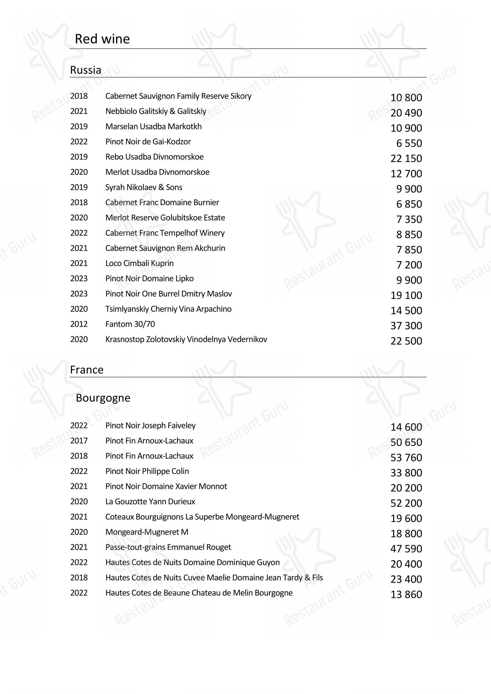 Menu pour Turandot - Takeaway Menu
