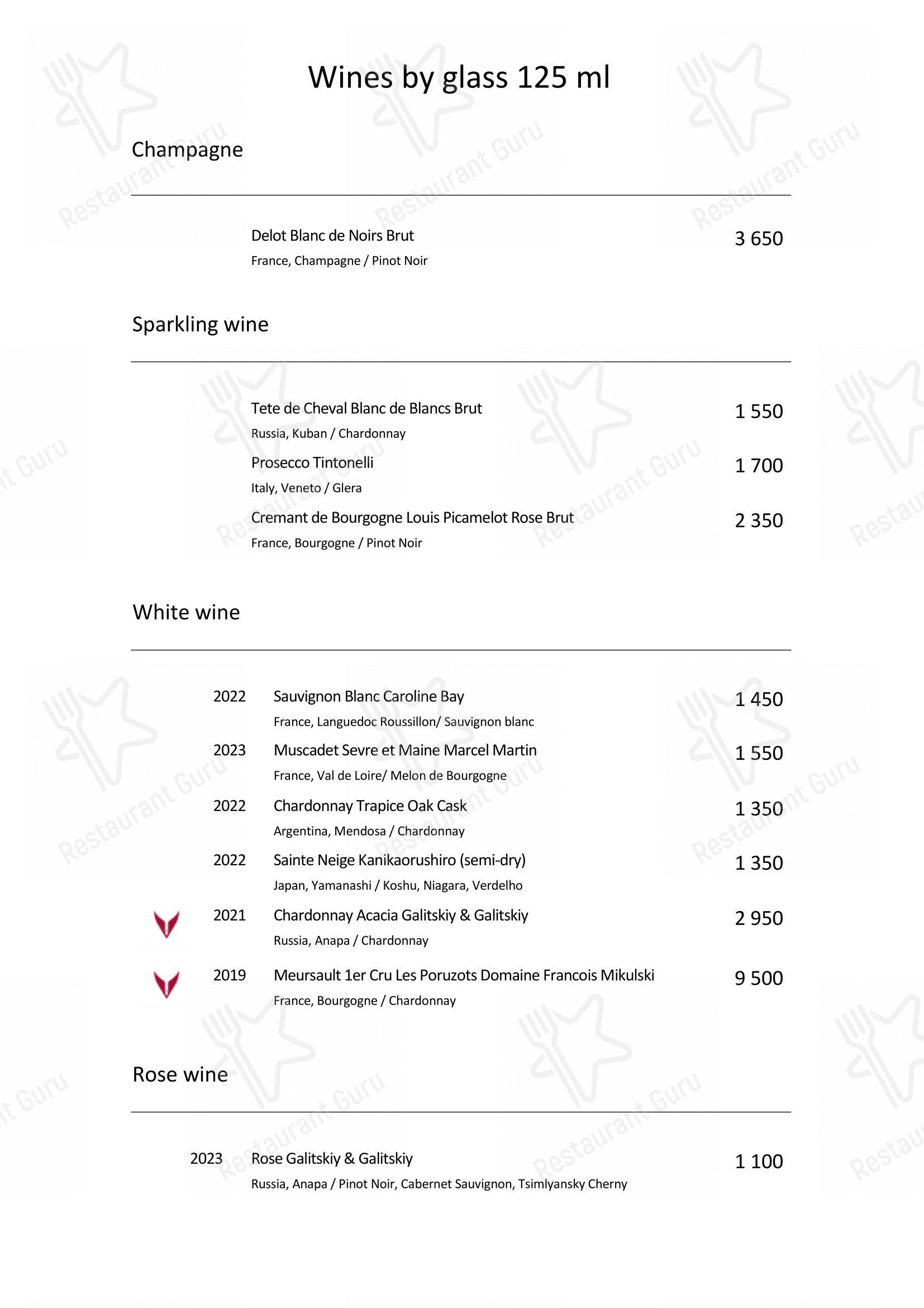 Wine Menu pour Turandot restaurant