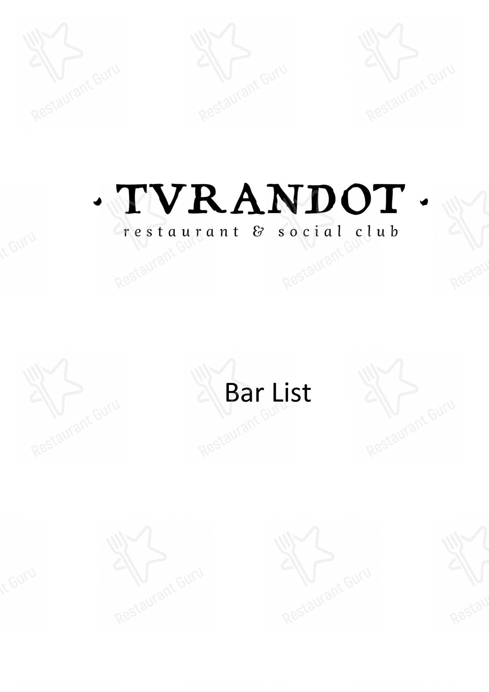 Takeaway Menu pour Turandot dans Moscou
