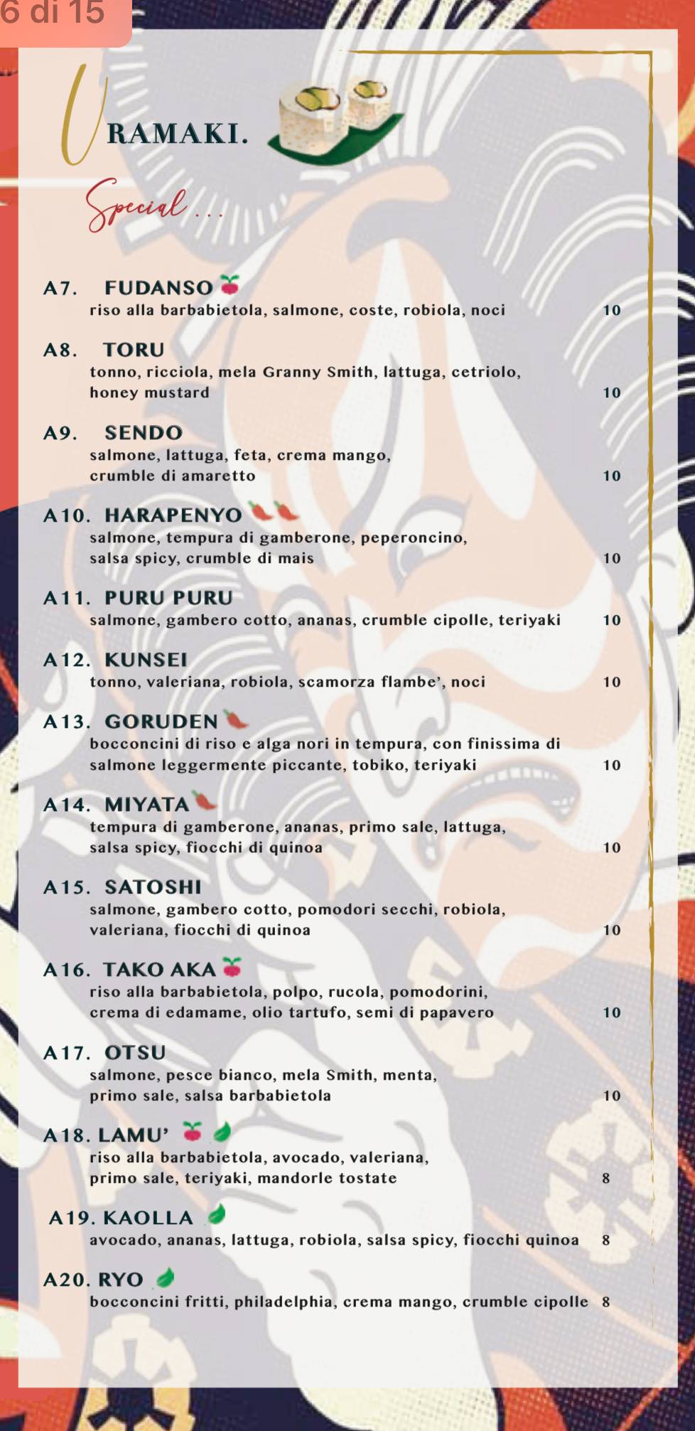 Menu di Origami 