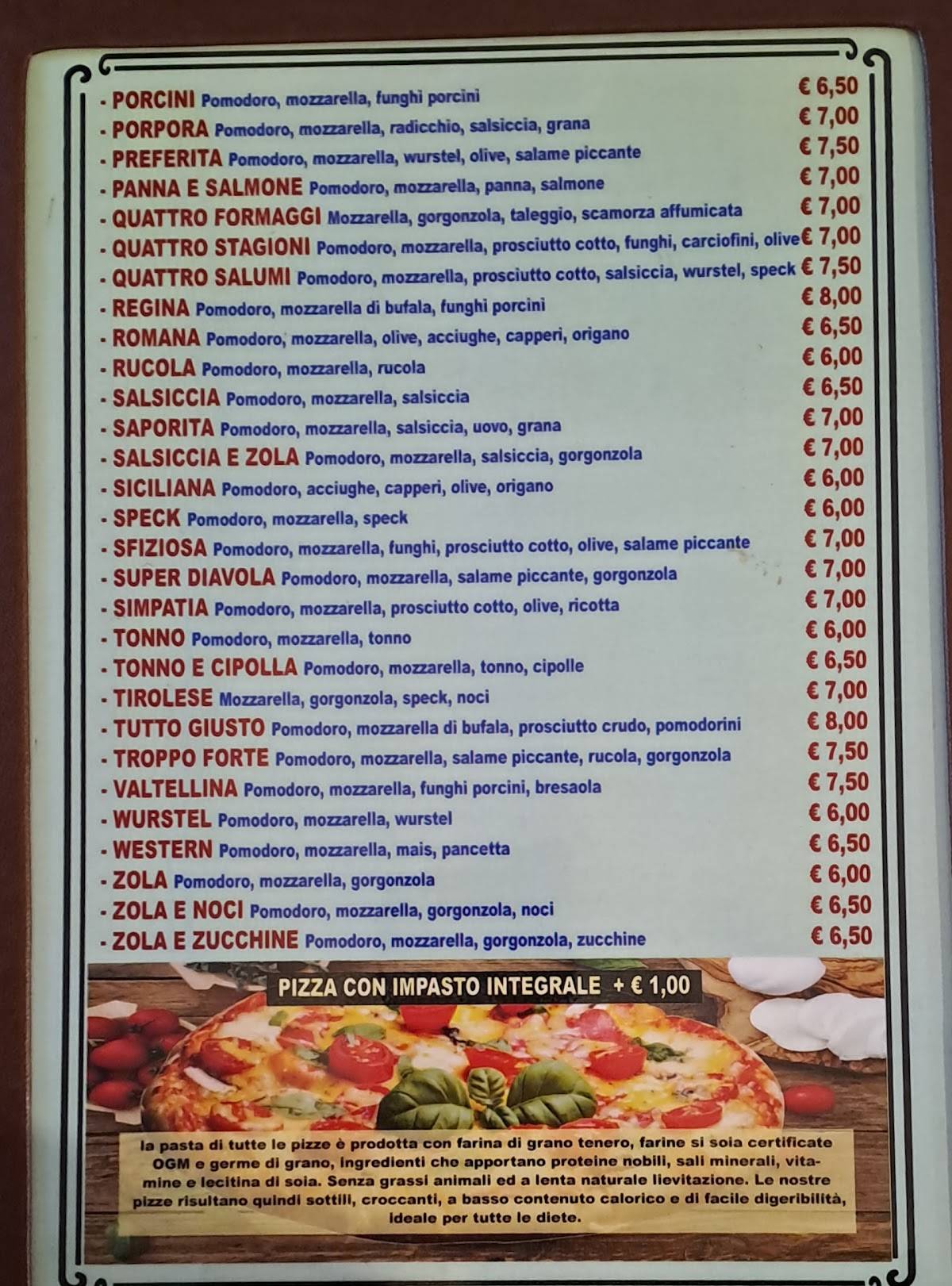 Menu di Tutto Giusto 