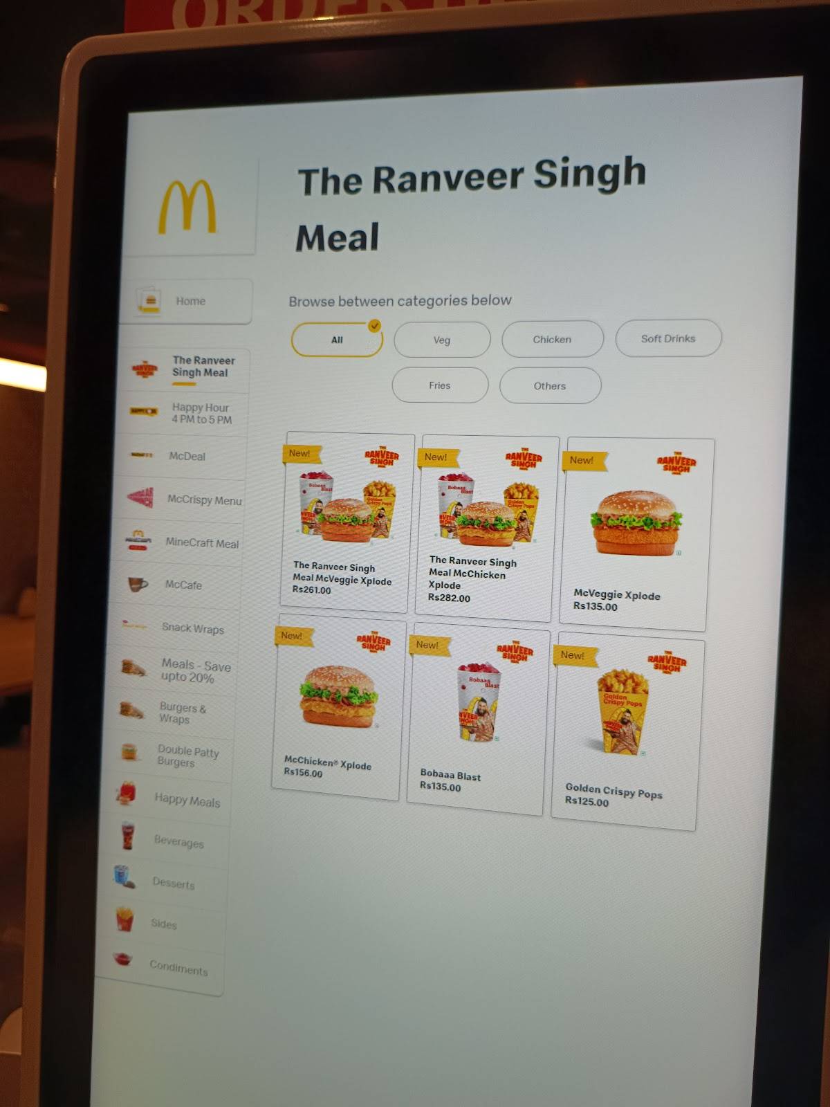 McDonald's menu