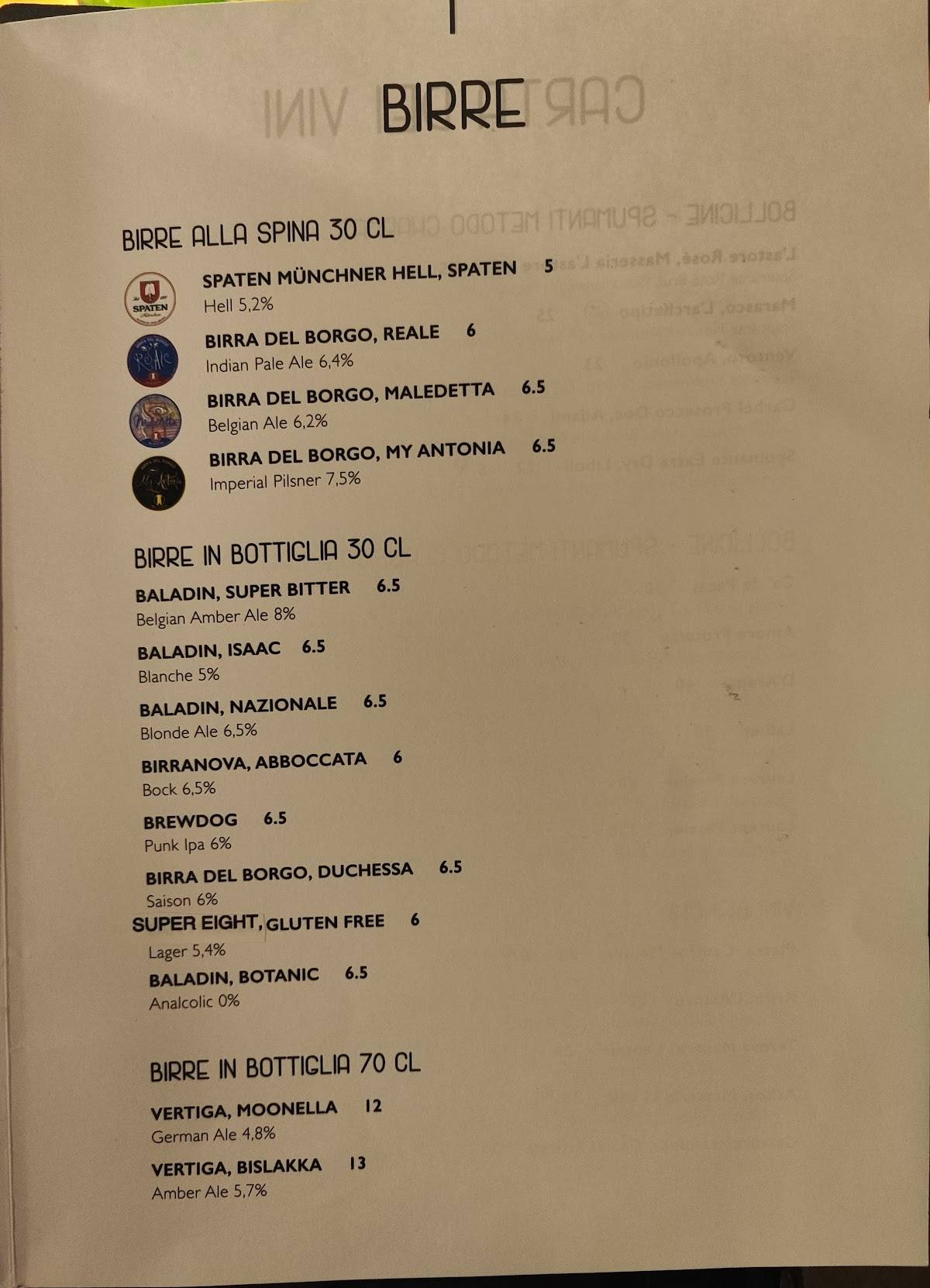 Menu di Uemé 