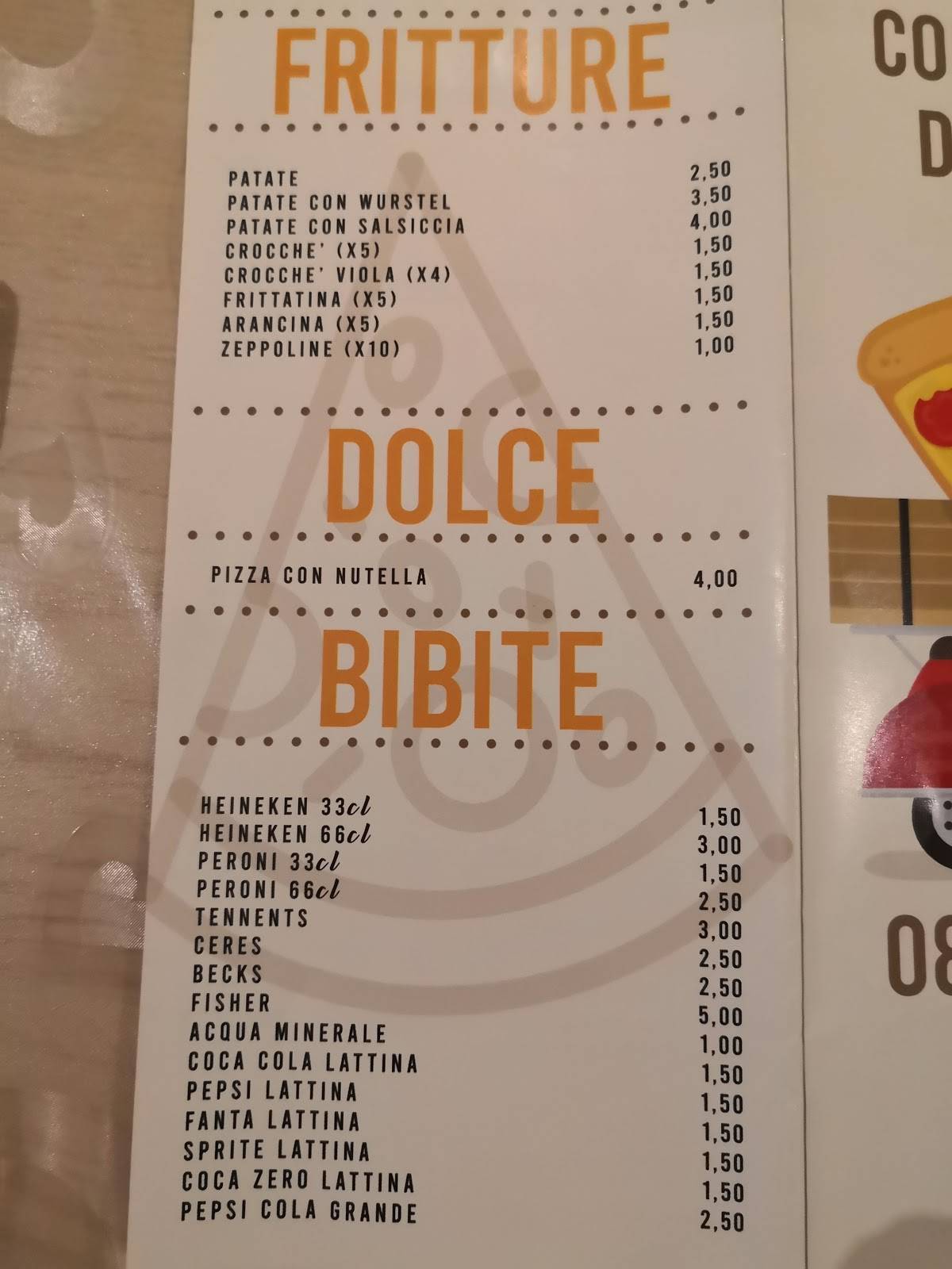 Menu di Una Fetta di Napoli 