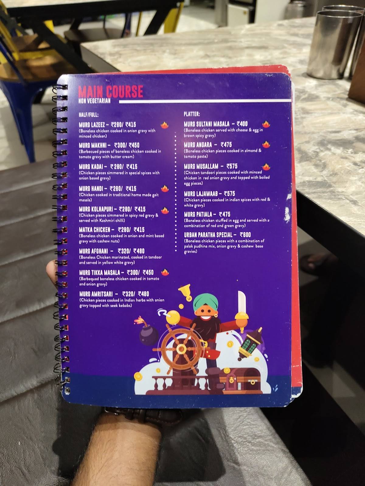 Urban Paratha menu