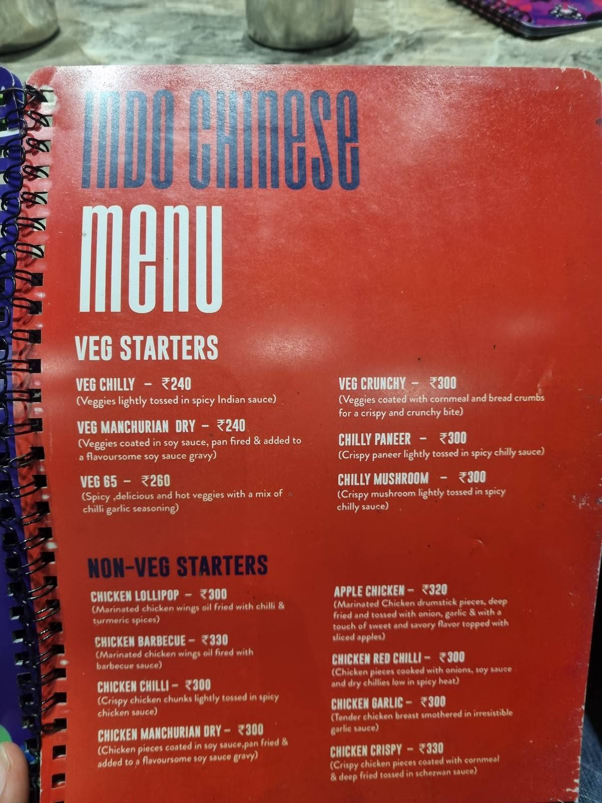 Urban Paratha menu