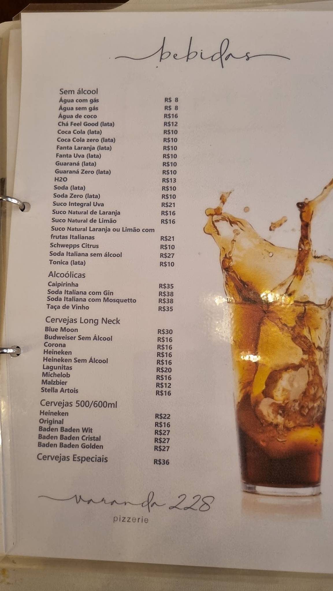 Varanda 228 Pizzeria cardápio