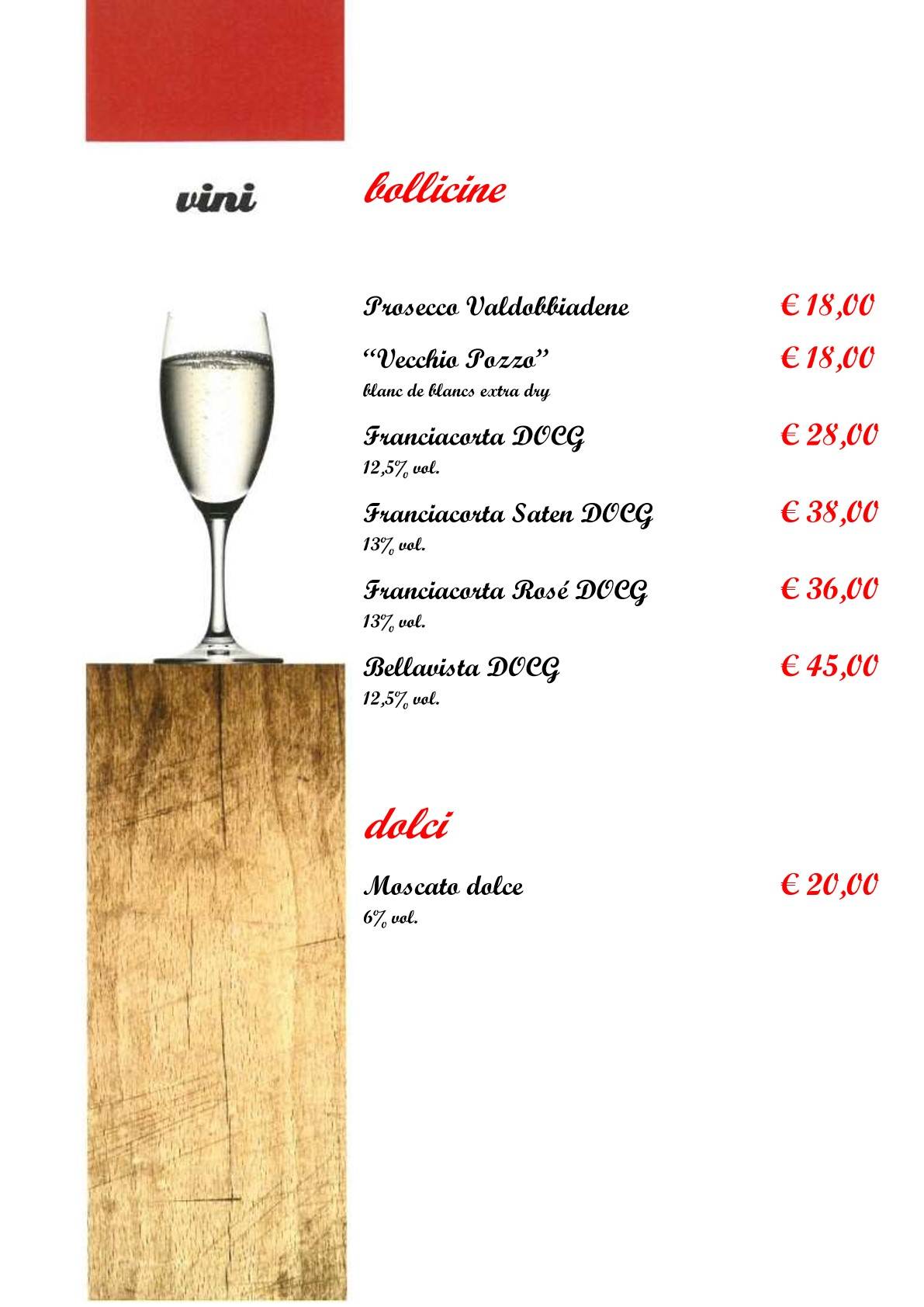 Menu di Vecchio Pozzo 