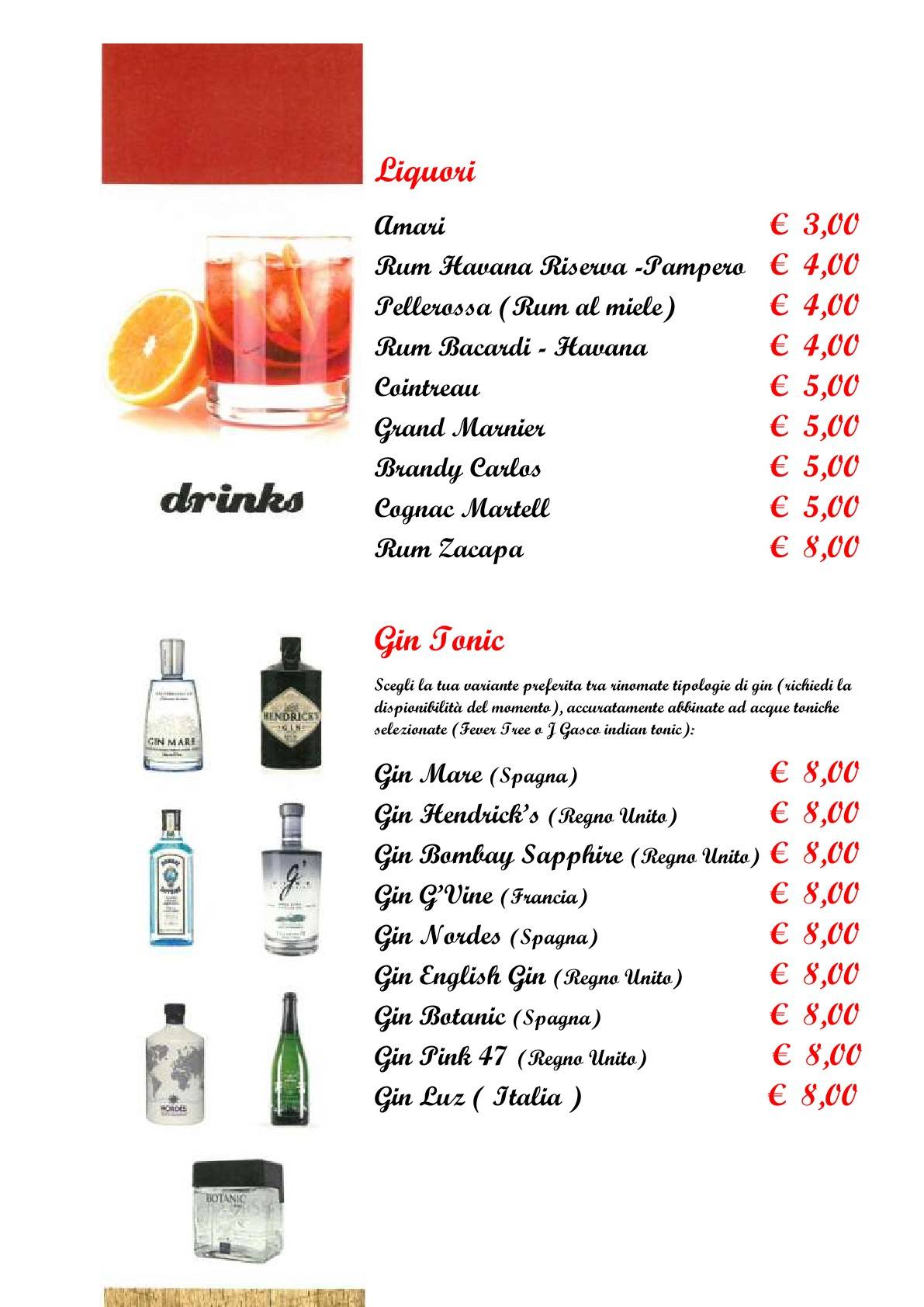 Menu di Vecchio Pozzo 