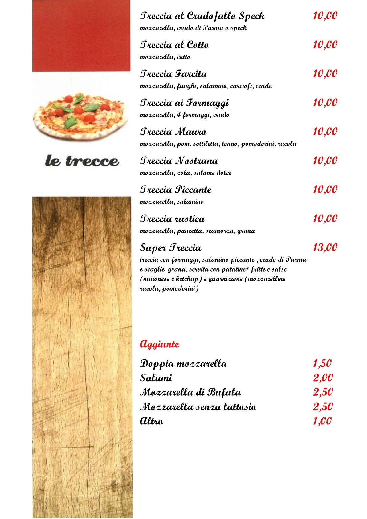 Menu di Vecchio Pozzo 