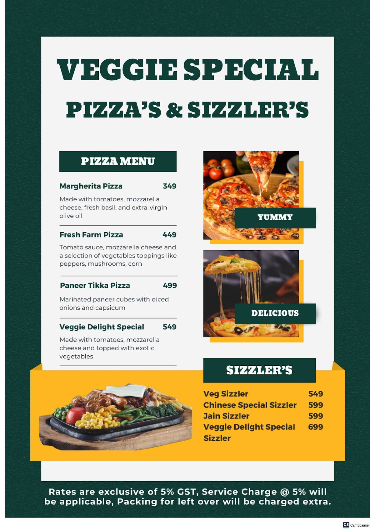 Veggie Delight Goa menu