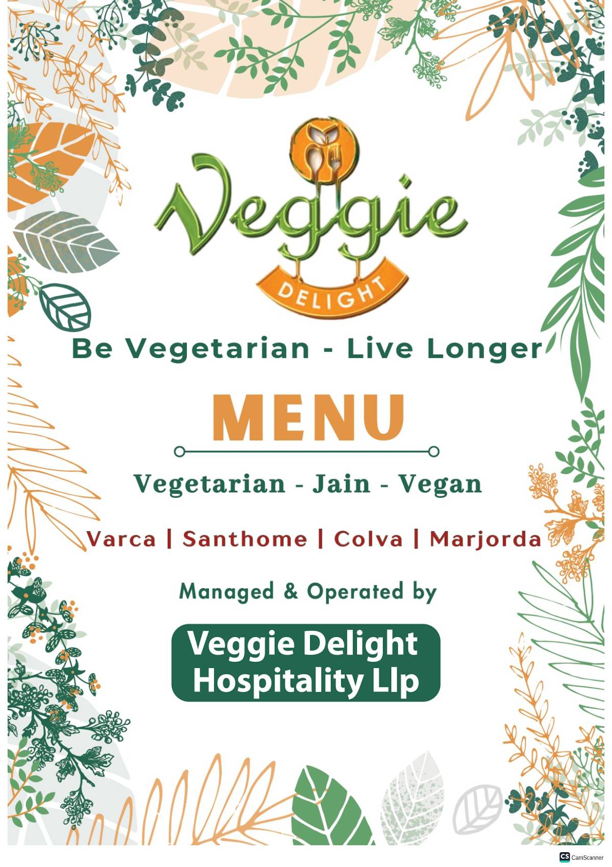 Veggie Delight Goa menu