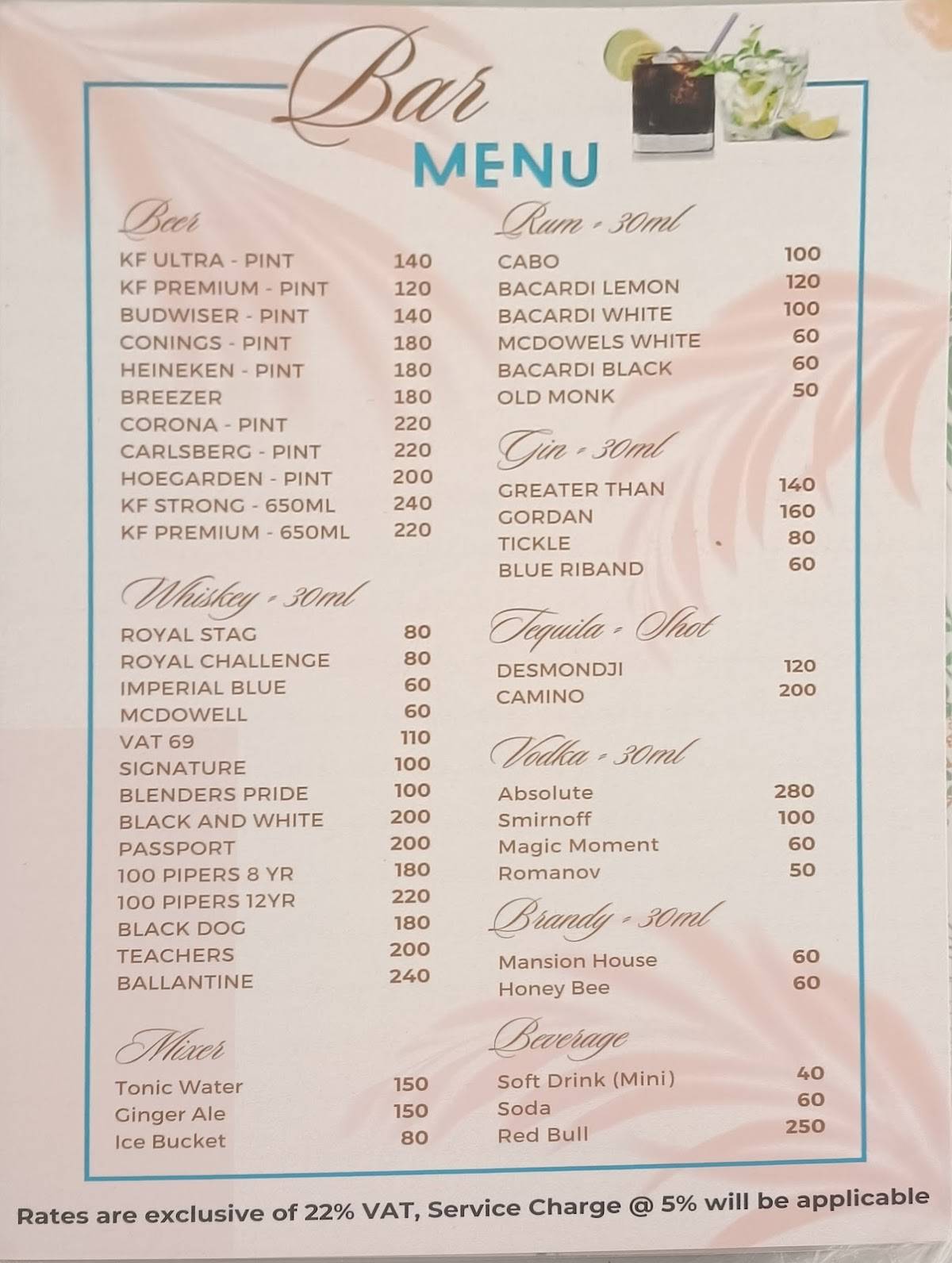 Veggie Delight Goa menu