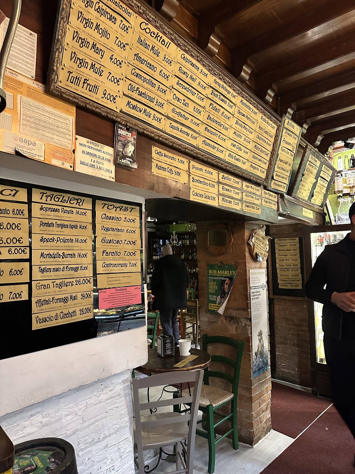 Menu di Bacarando in Corte dell'Orso 
