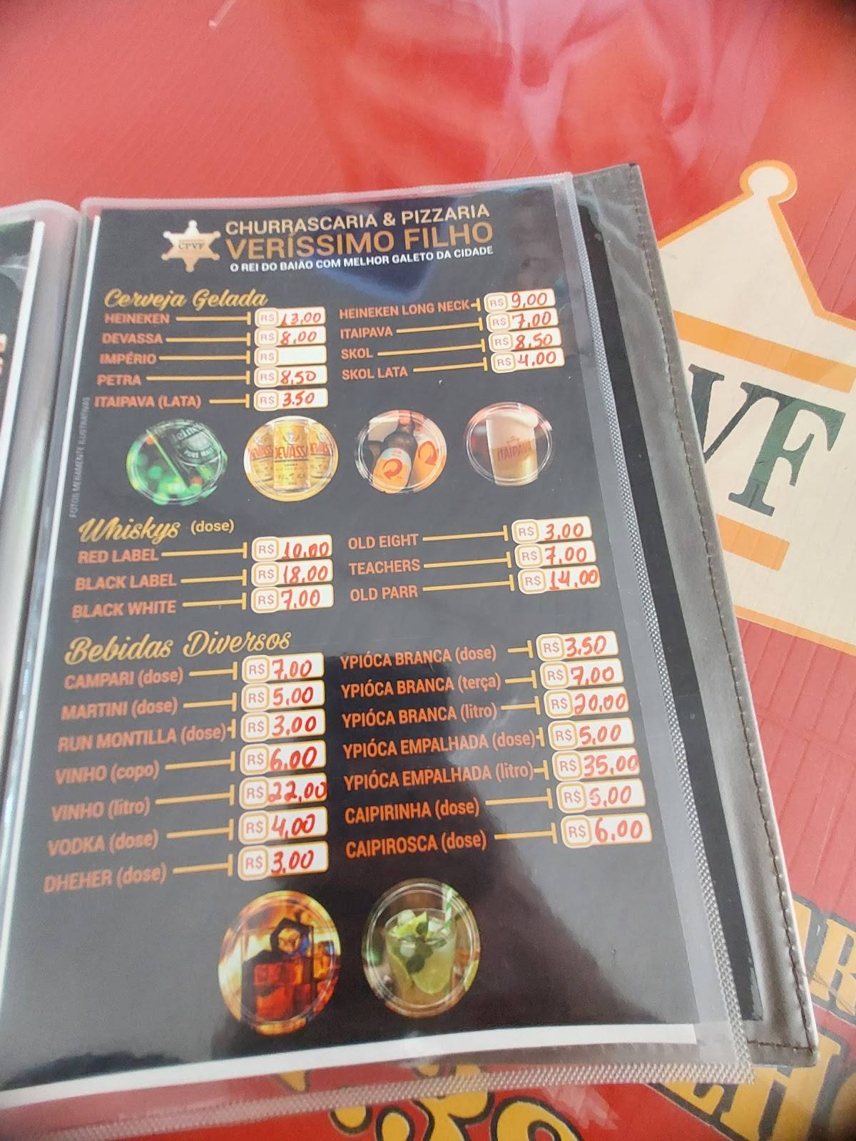 Veríssimo Filho cardápio