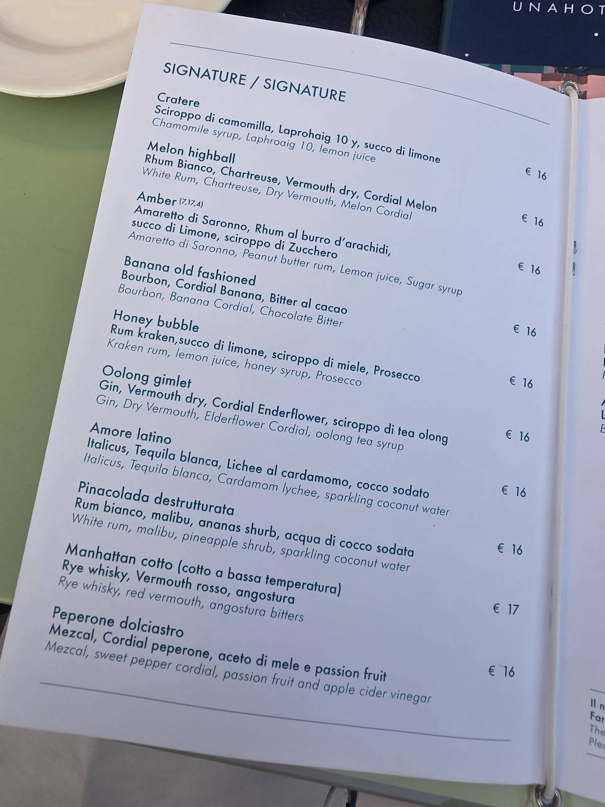 Menu di Vesuvio Roof Bar & Restaurant 