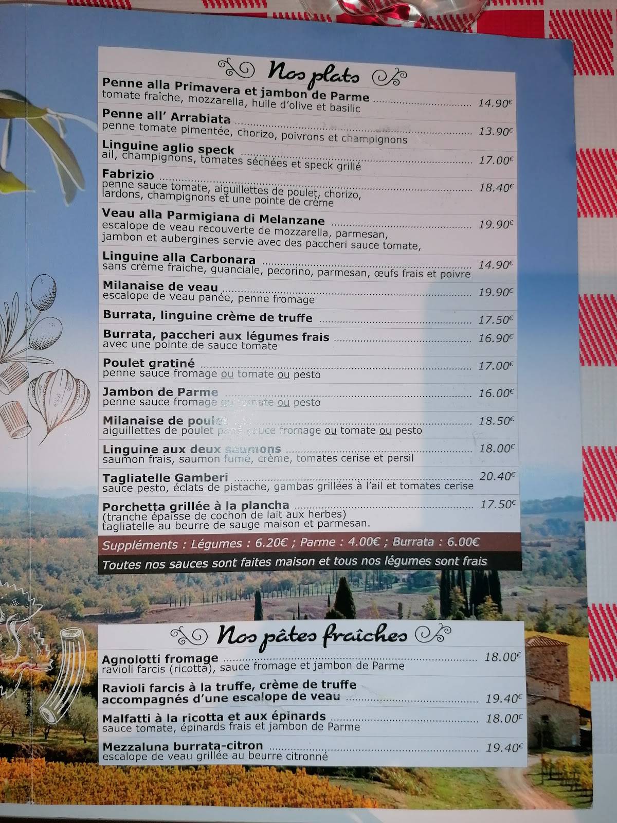 Menu de Via Mercato da Bruno Restaurant