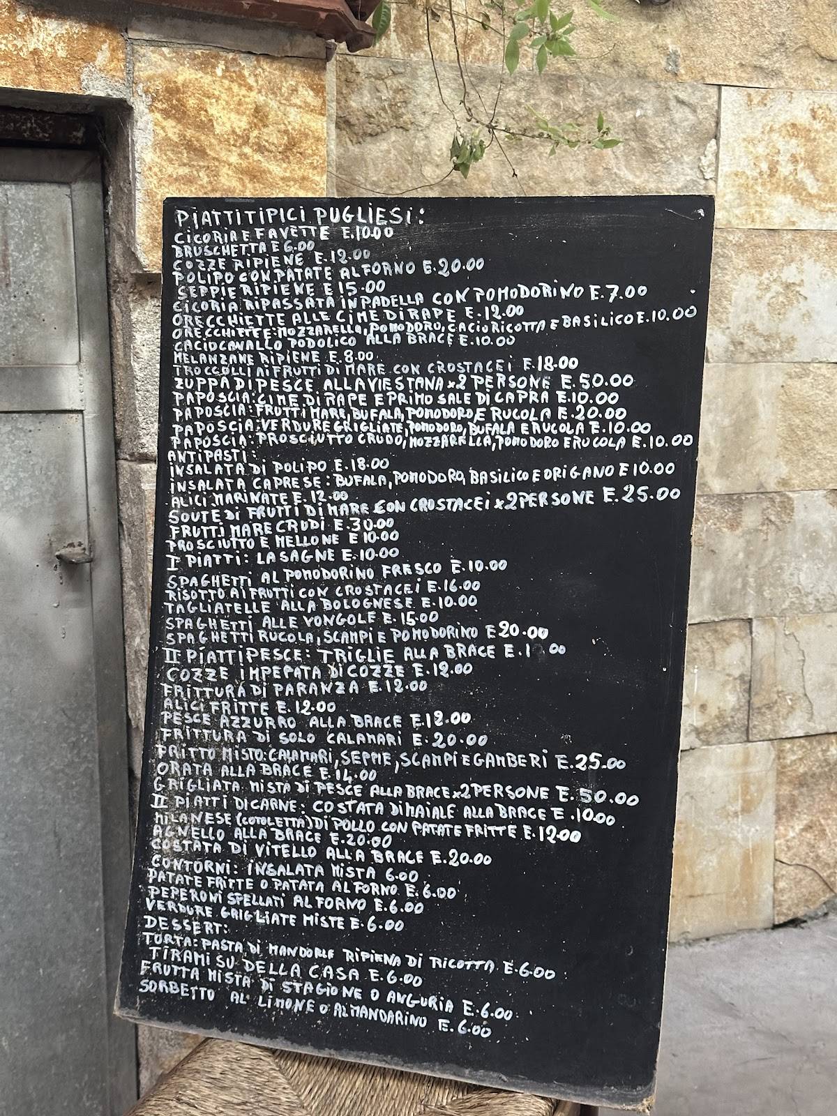 Menu di Ristorante La Teresina 