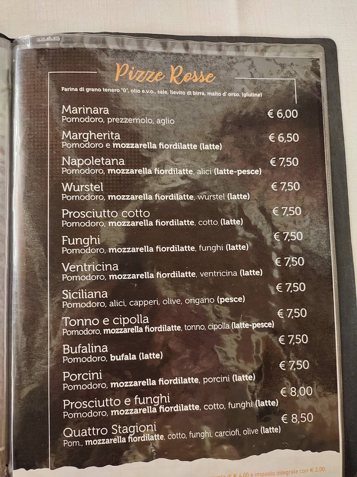 Menu di Ristorante Pizzeria Braceria Micale 