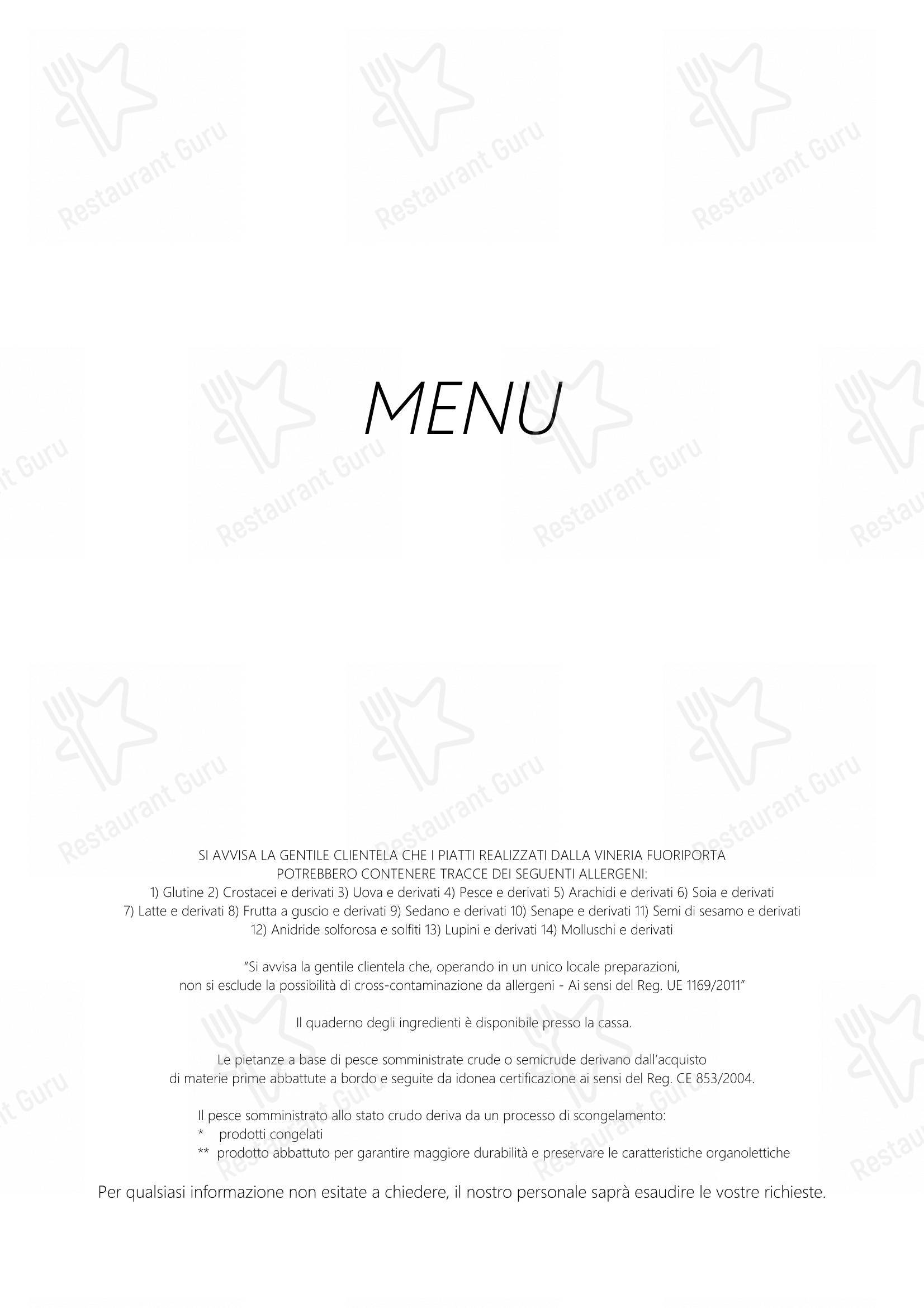 Menu per Vineria Enoteca Fuoriporta in Crema