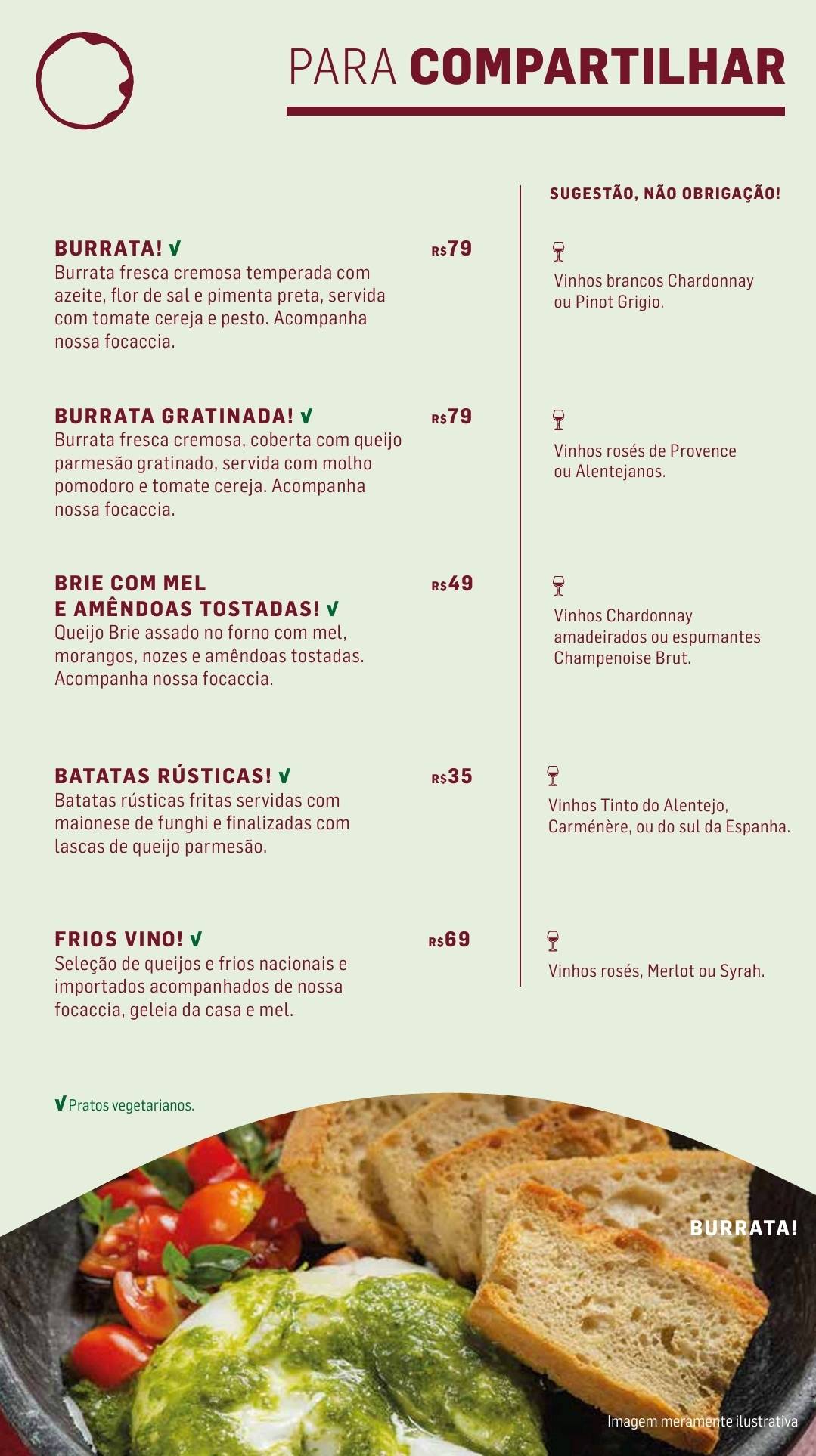 Vino! BH Savassi cardápio