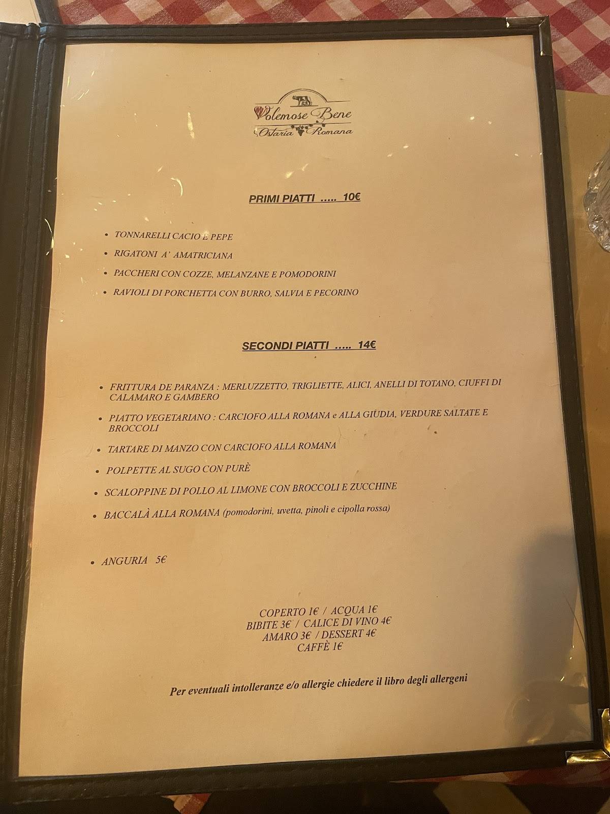 Menu di Volemose Bene 