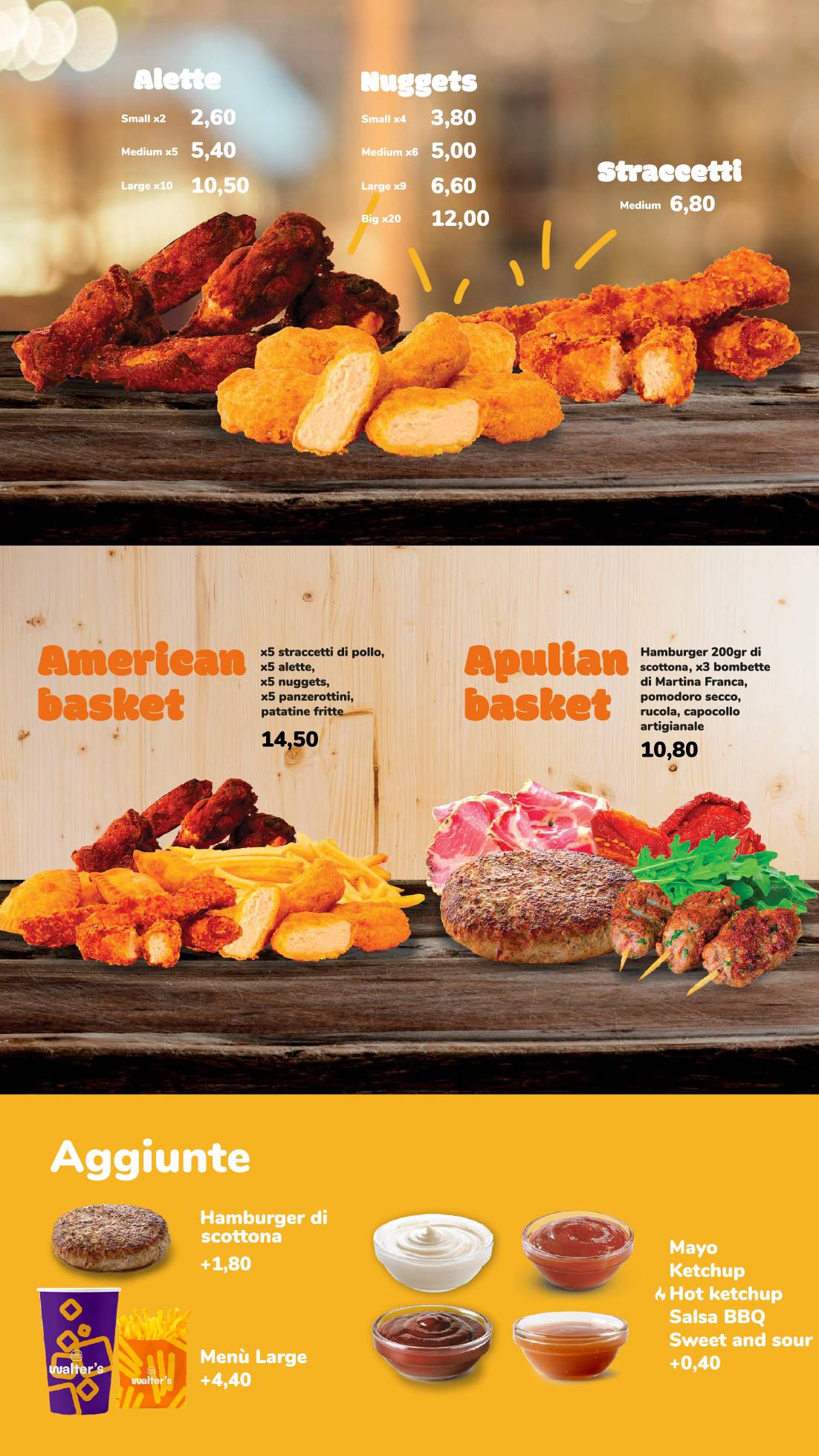 Menu de Walter's Corato