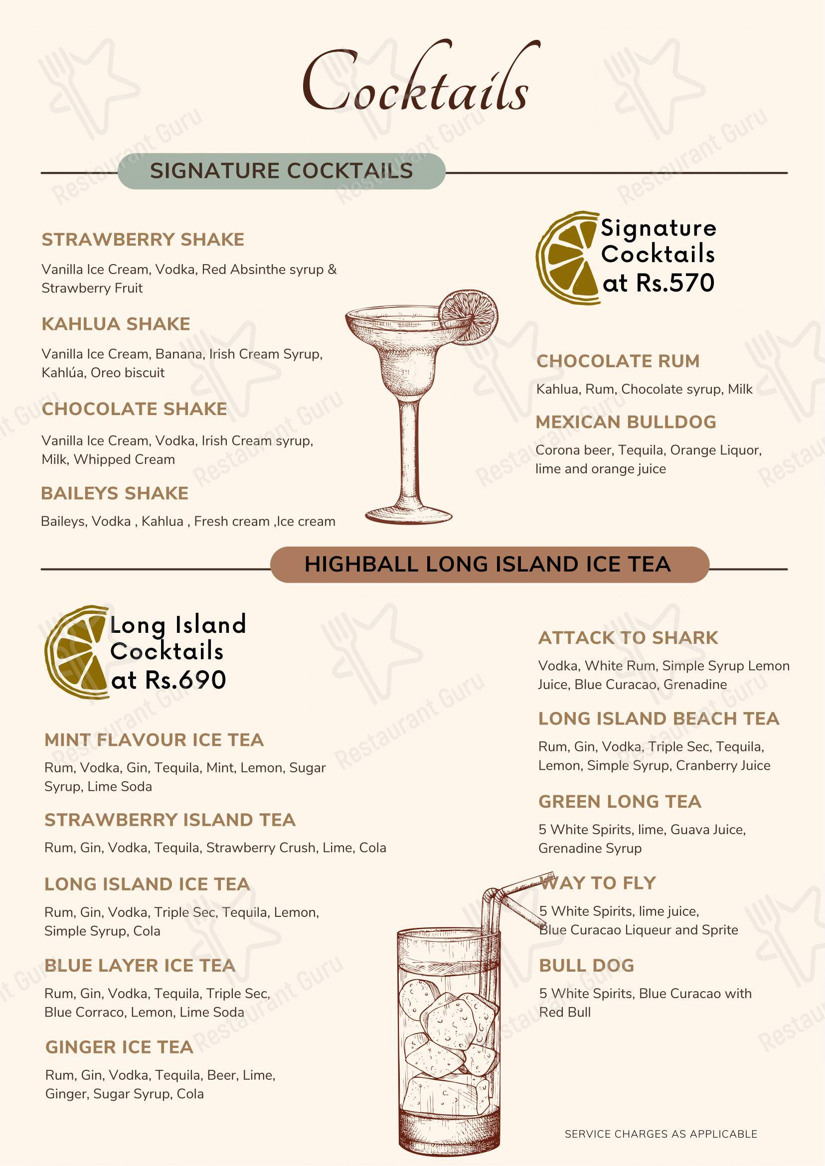 Menu bar for Way To Fly Restopub Pubs near me in Pondicherry Dance Floor DJ Nights Best Nightlife in Pondicherry Nightclub in Puducherry