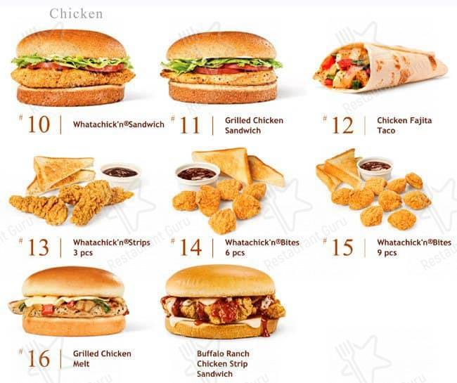 Whataburger menu