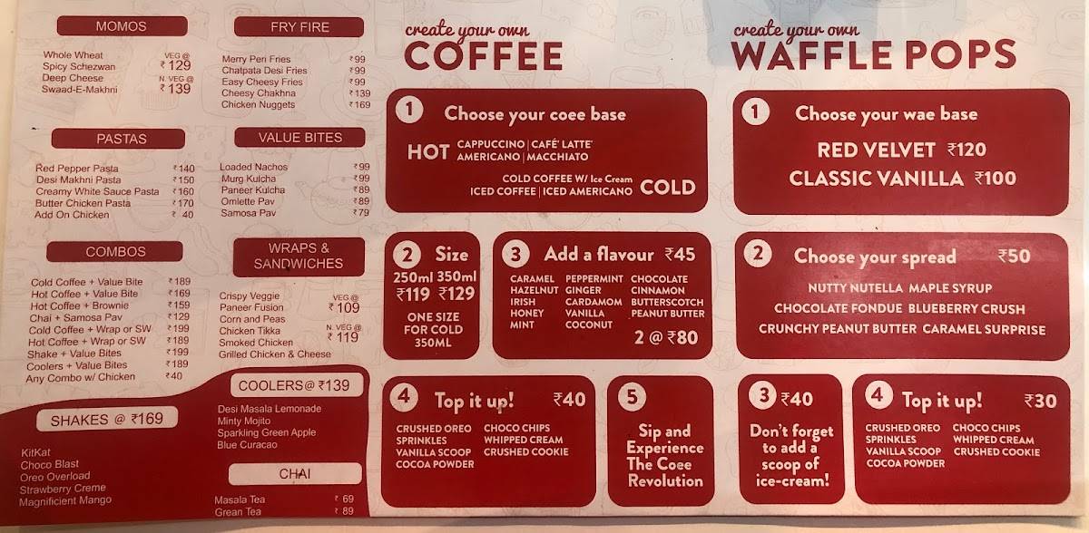 Wheelys Cafe Raheja Mall menu