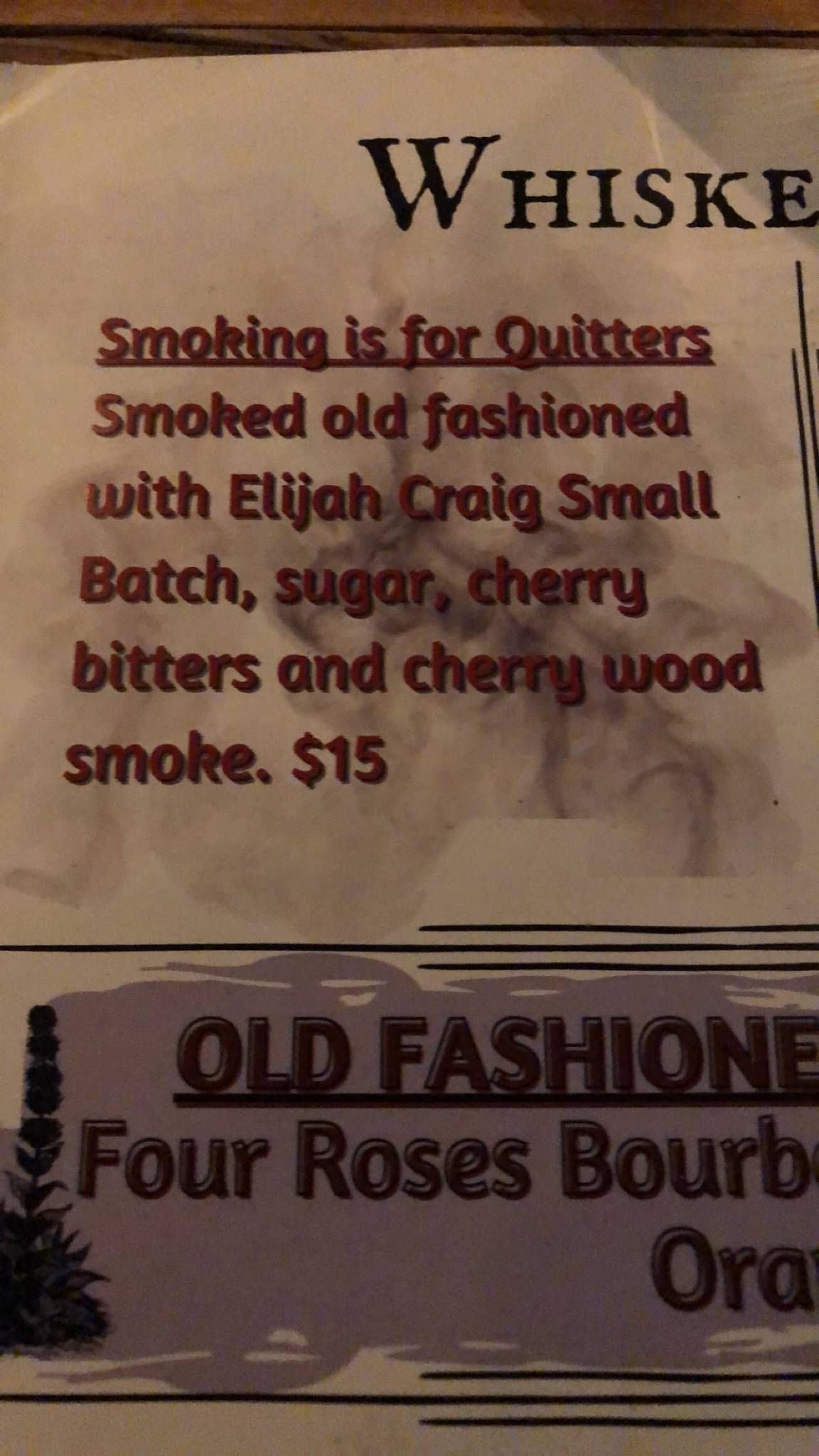 Menu at Whiskey Alley pub & bar, Aiken