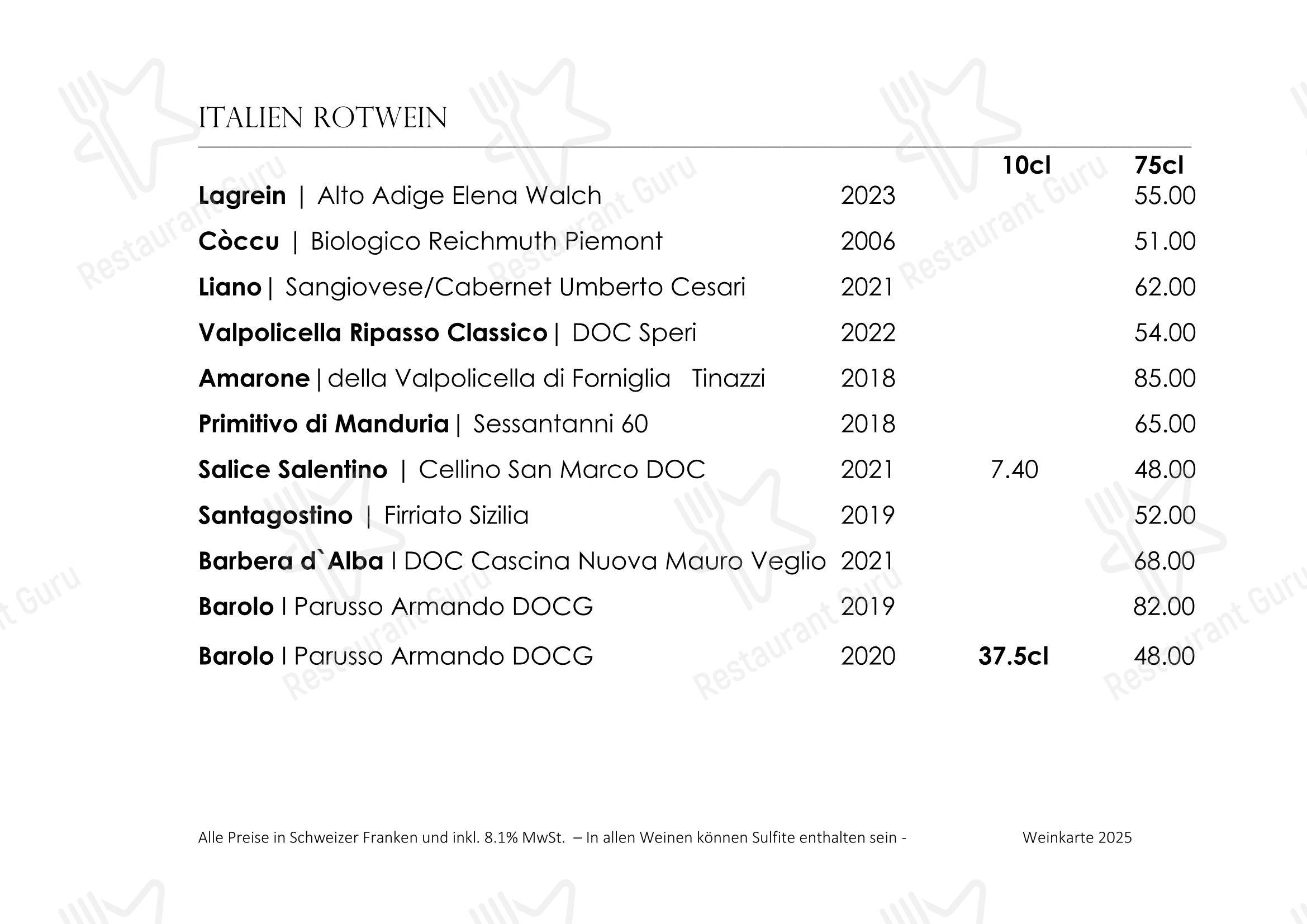 Menu bar per Wilder Mann Sursee AG in Sursee