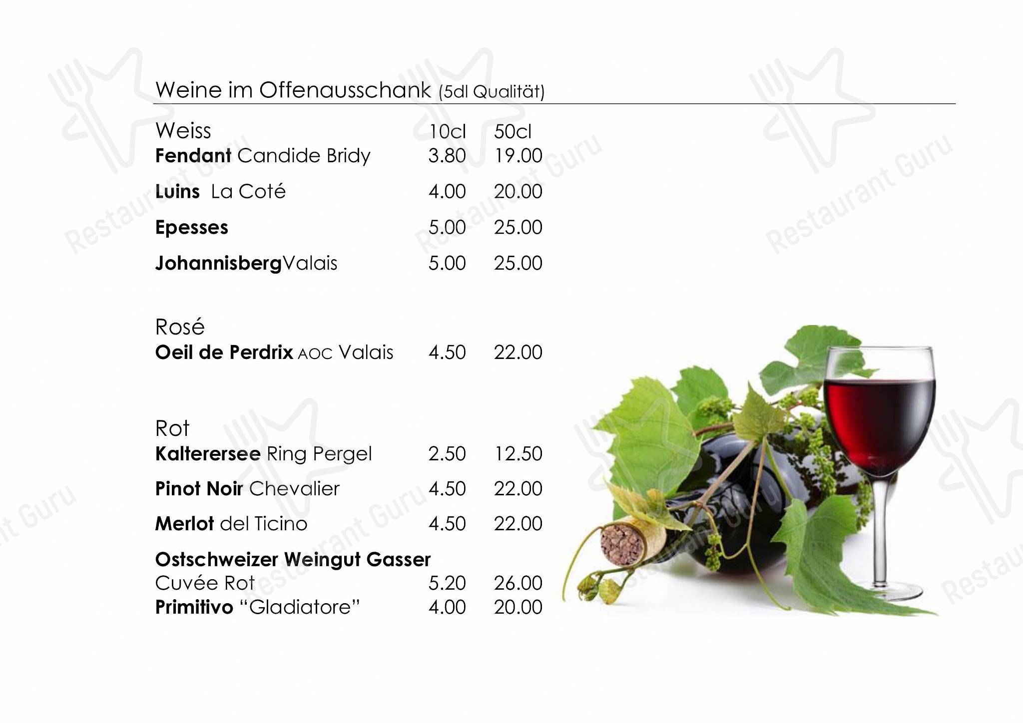 Menu di Wilder Mann Sursee AG - Dinner Menu