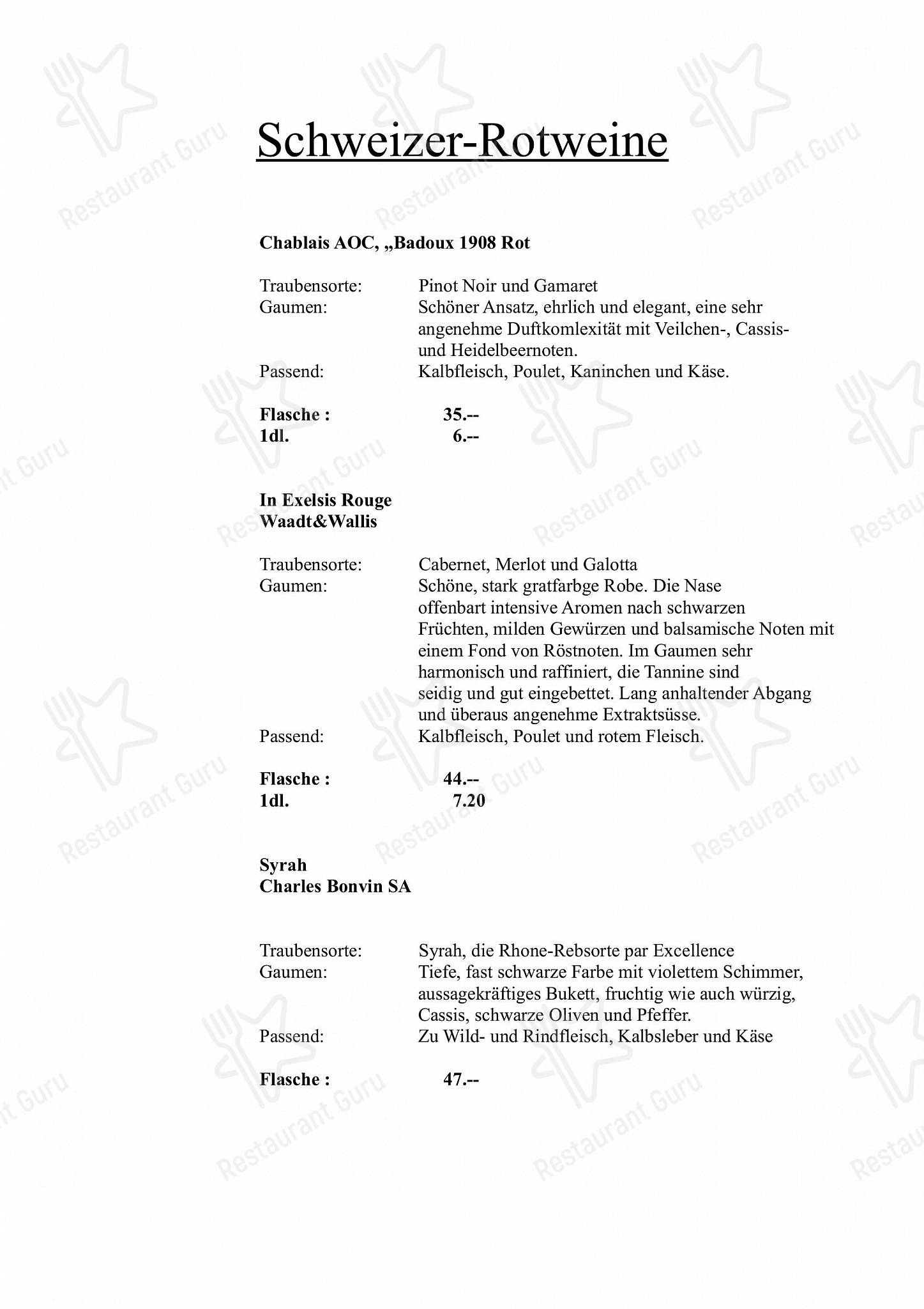 Menu per Hotel-Restaurant Wilhelm Tell in Münchenbuchsee