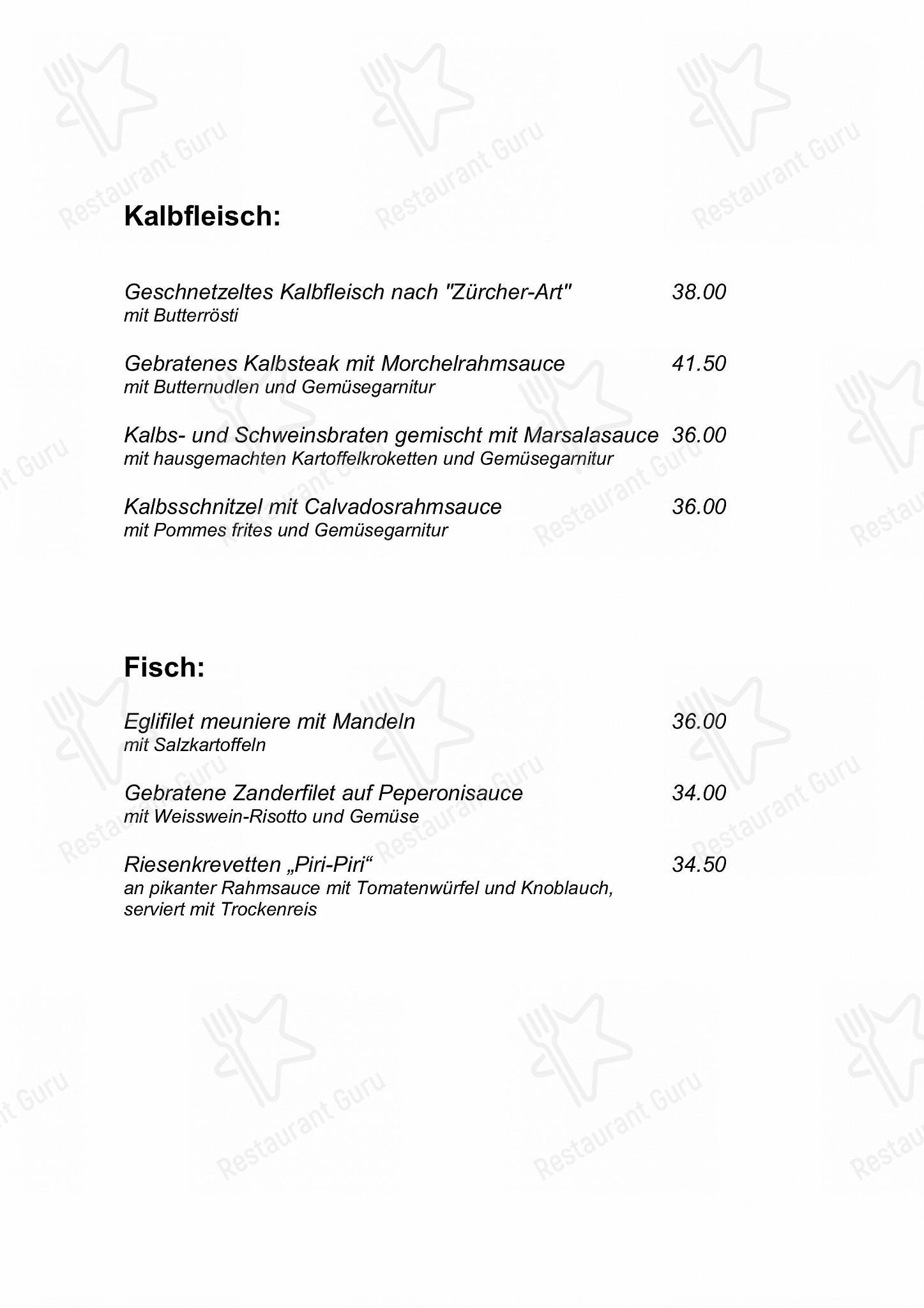Menu per Hotel-Restaurant Wilhelm Tell in Münchenbuchsee