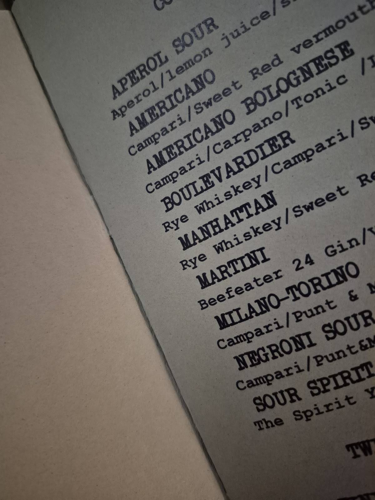 Menu di Wilson the Awerican bar 