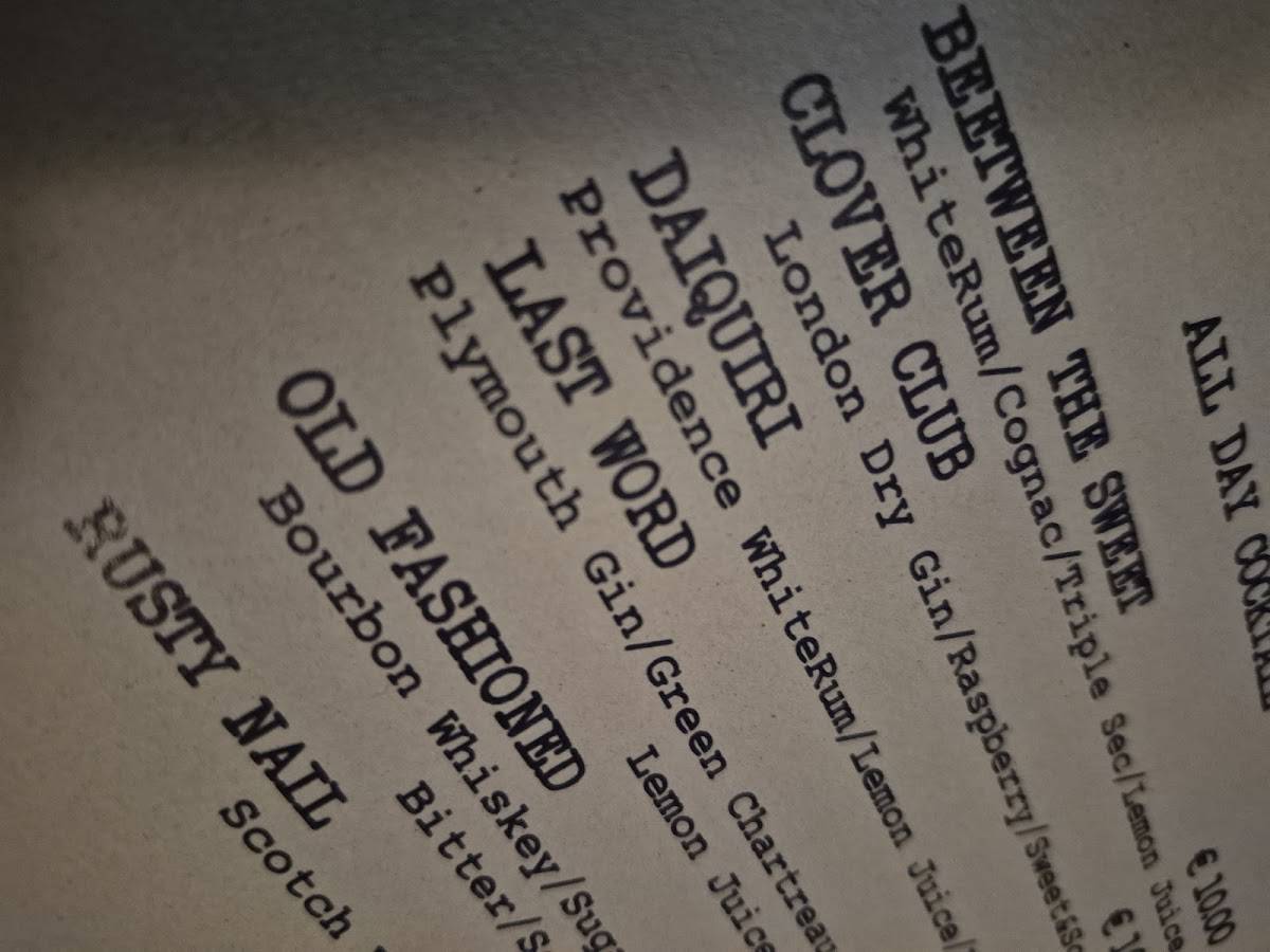 Menu di Wilson the Awerican bar 