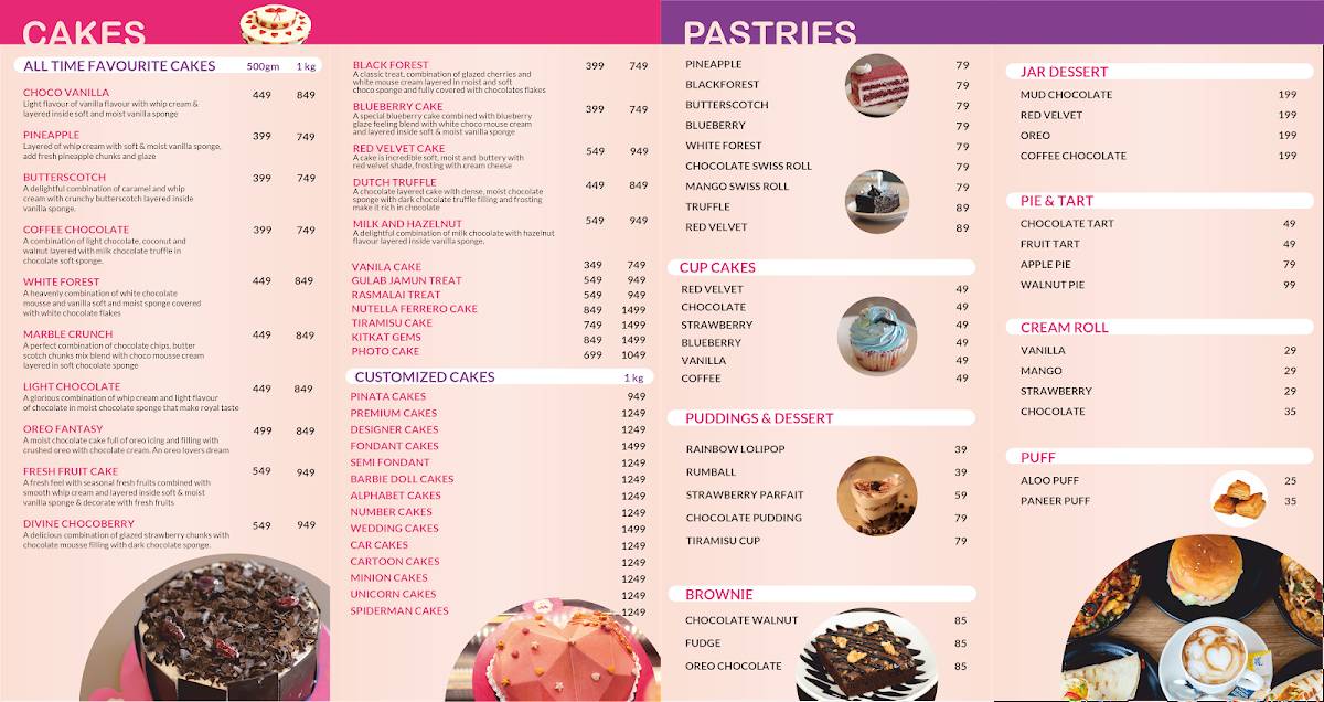 Winni Cakes & More menu