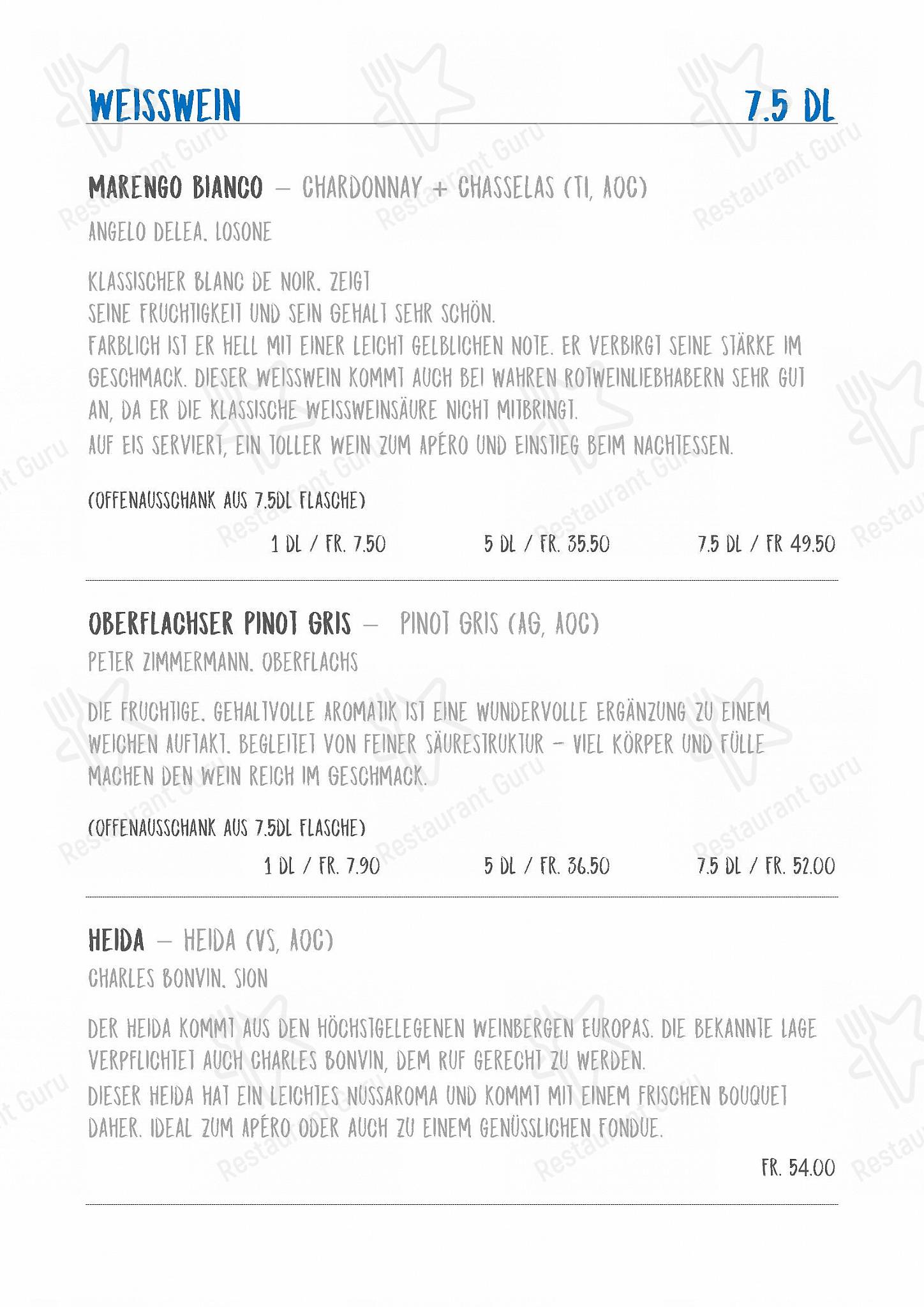Guarda il menu di Restaurant Rütihof, Gränichen