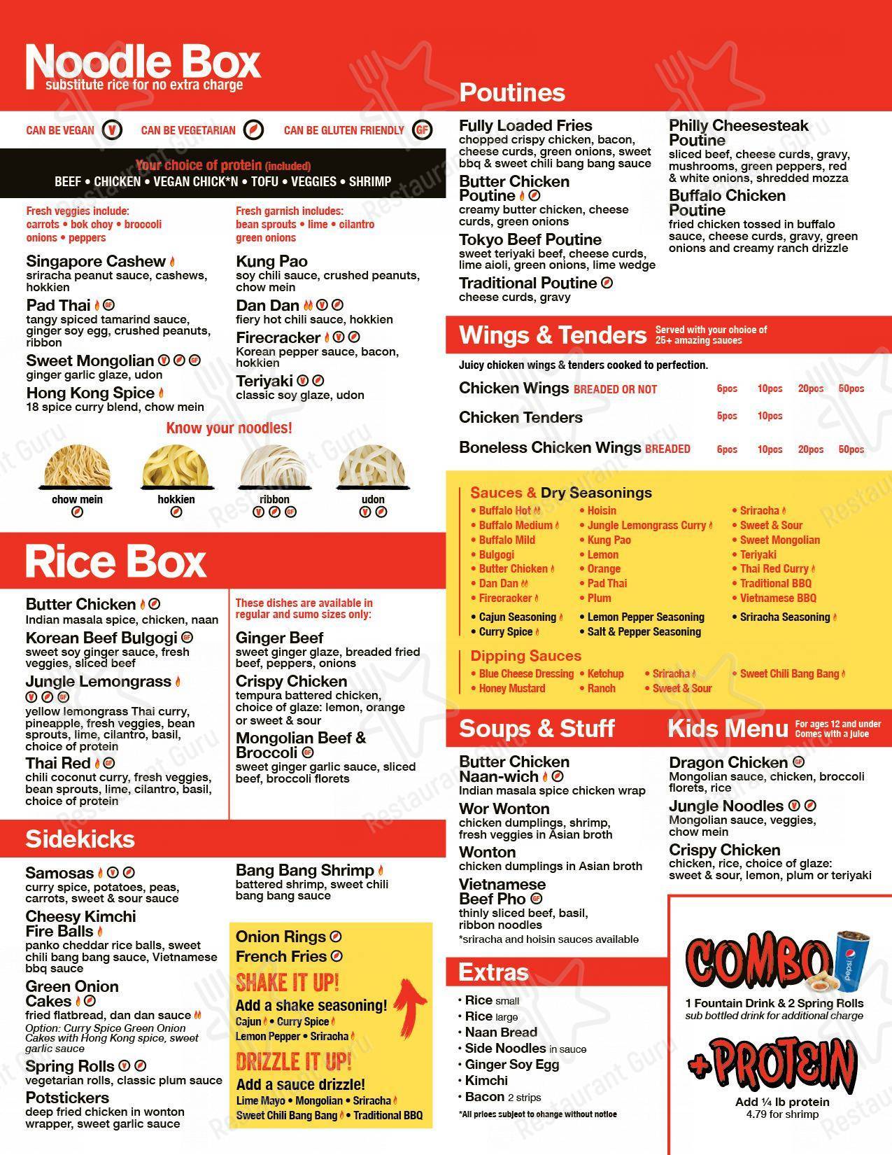 Menu de Wok Box - Red Deer South