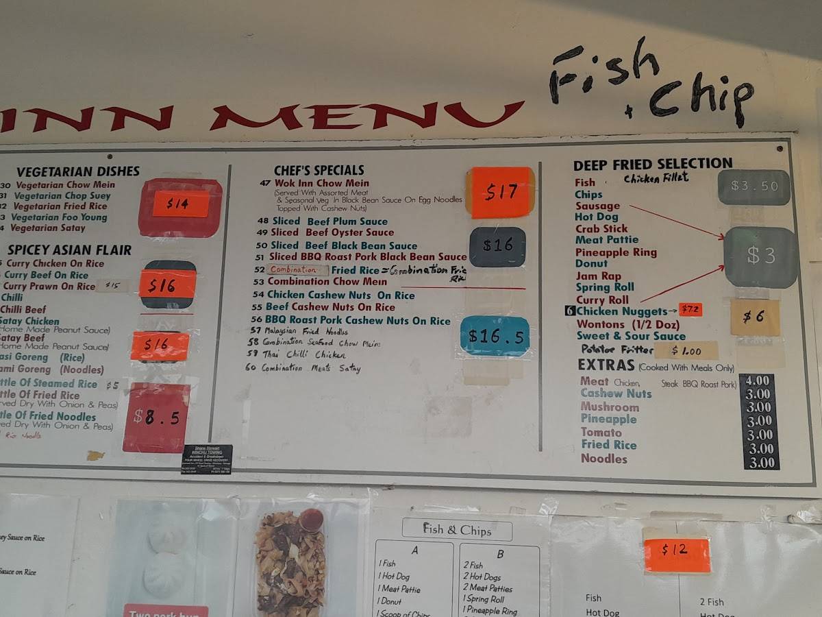 Menu at Wok Inn Chinese Takeaways restaurant, Christchurch
