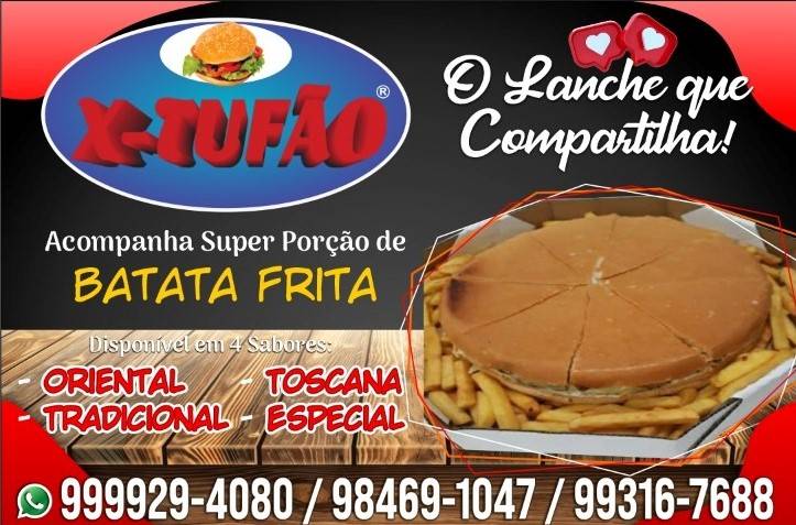 X Tufão Lanches cardápio