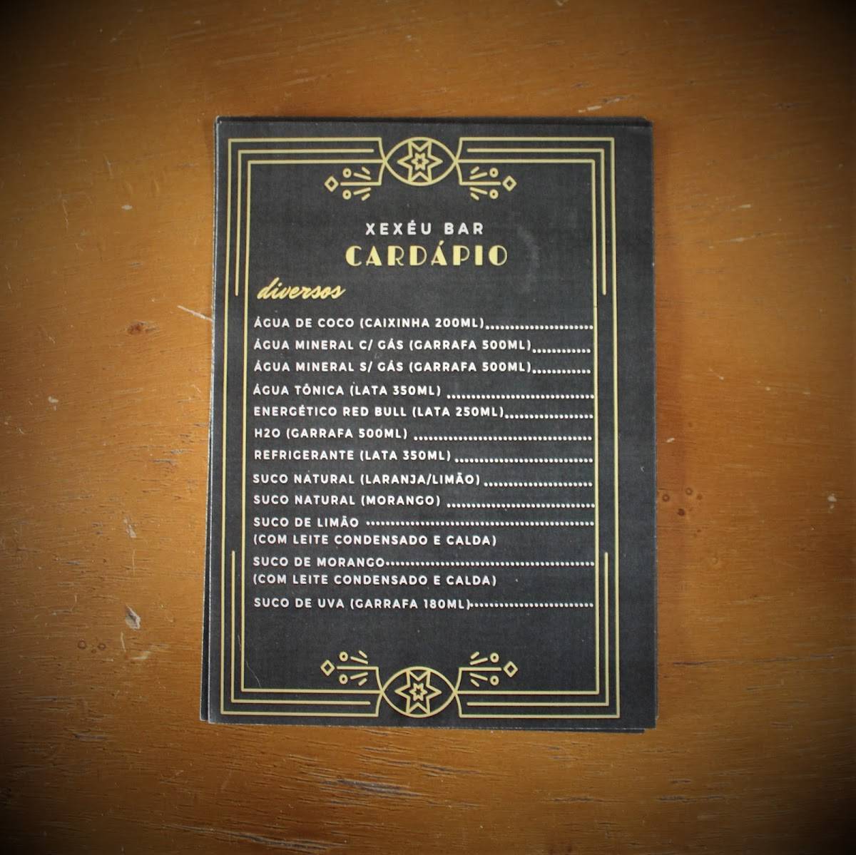 Xexéu Bar cardápio