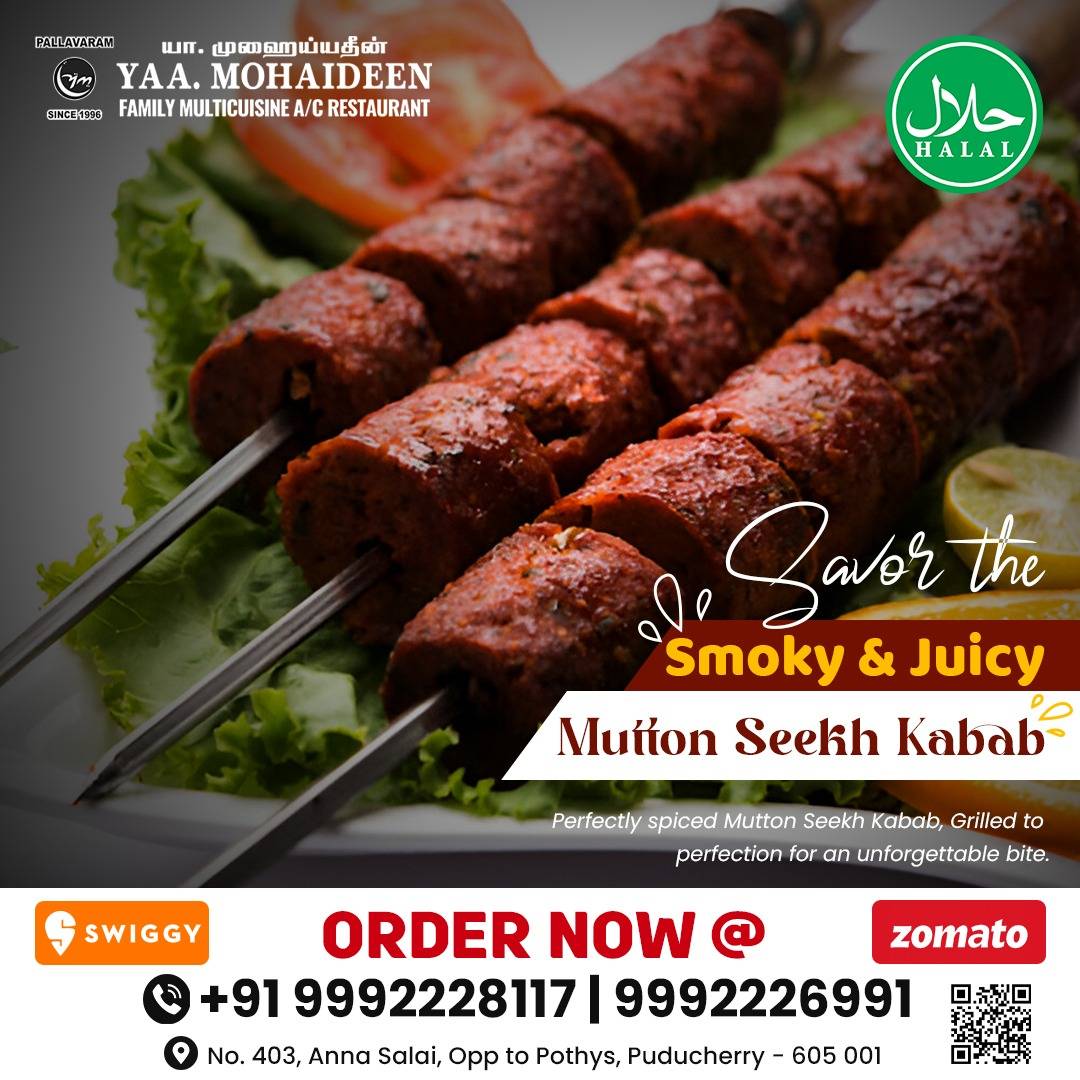 Yaa Mohaideen Biryani Restaurant Pondicherry multicuisine restaurant menu