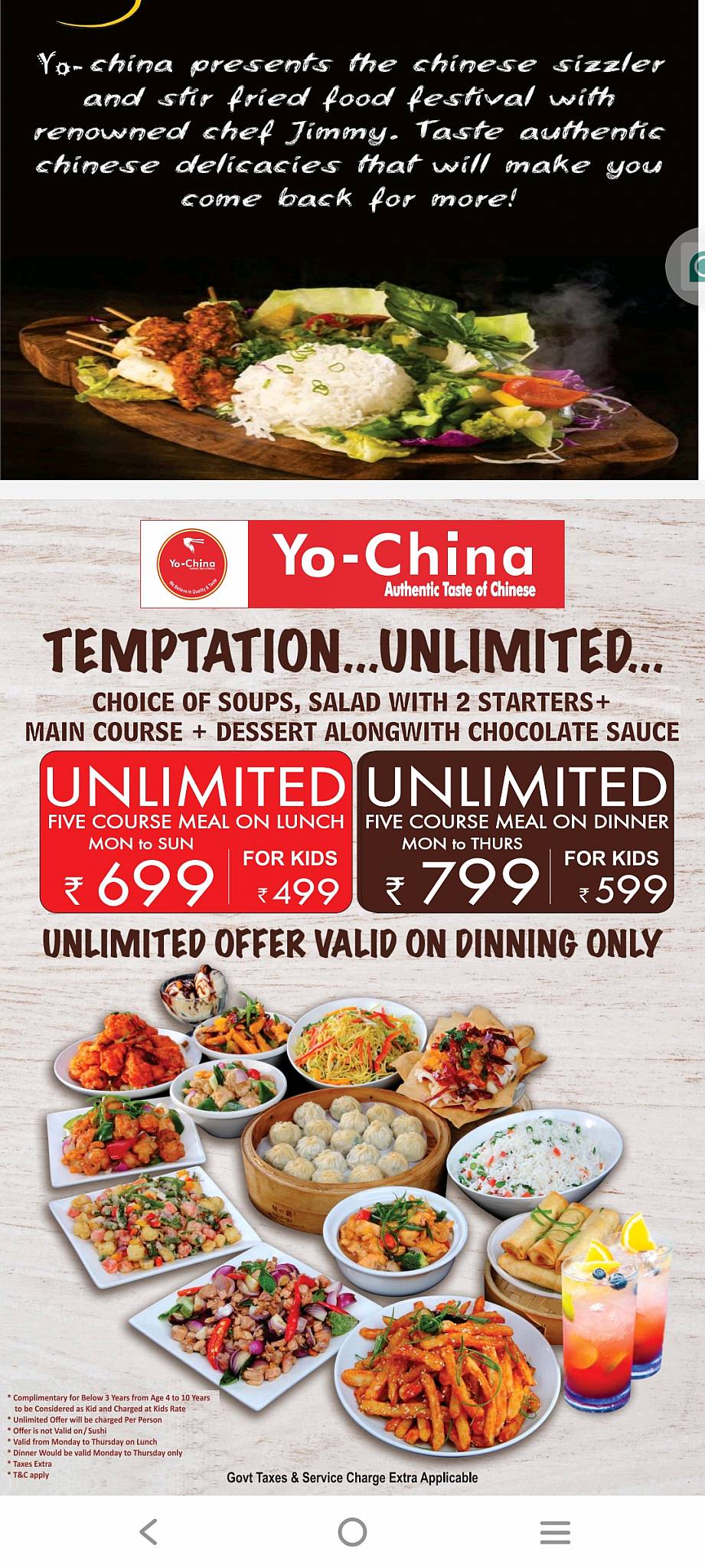 Yo!China ( MGF Metropolis) menu