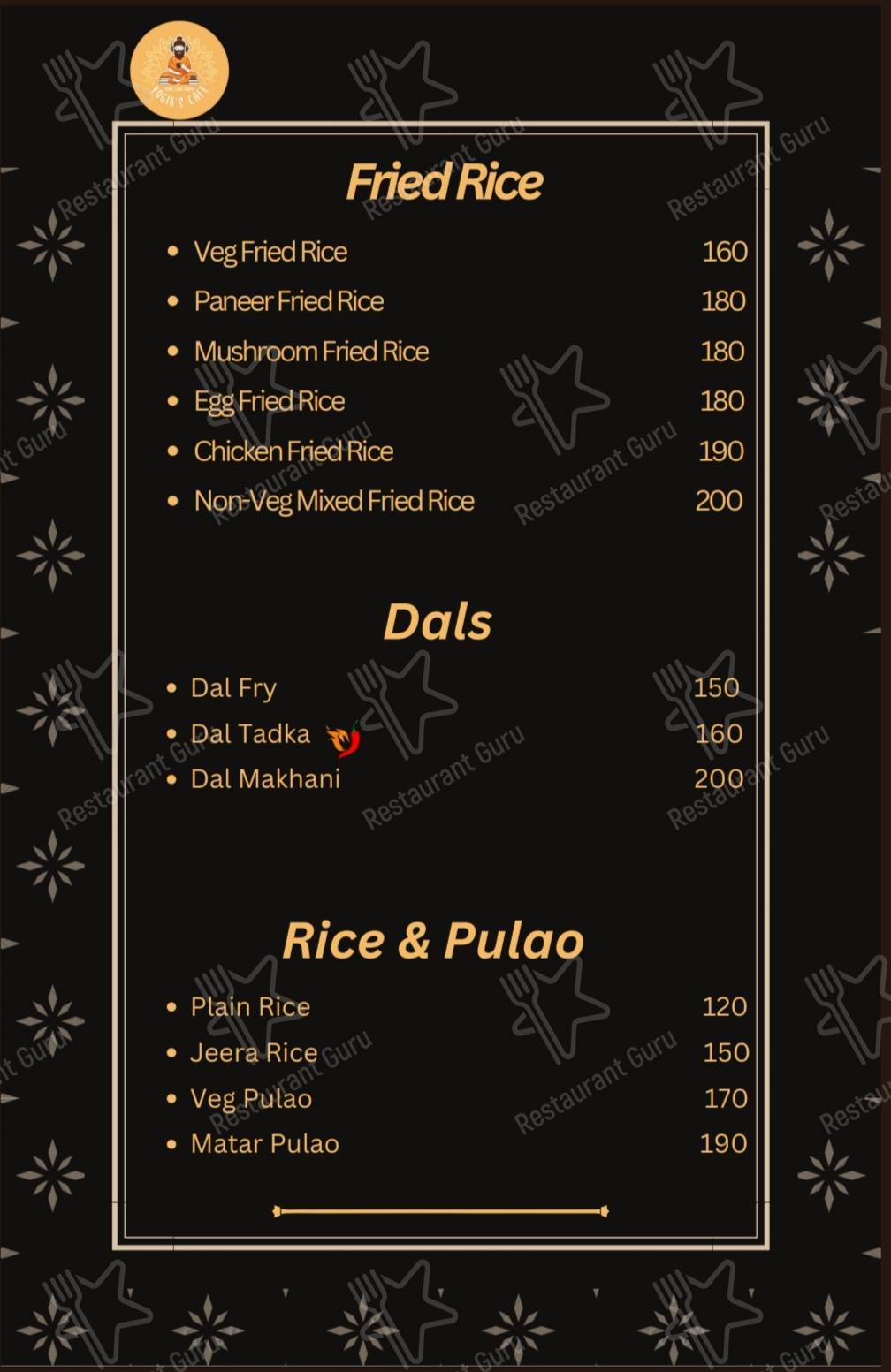 Yogik's Cafe & Diner menu