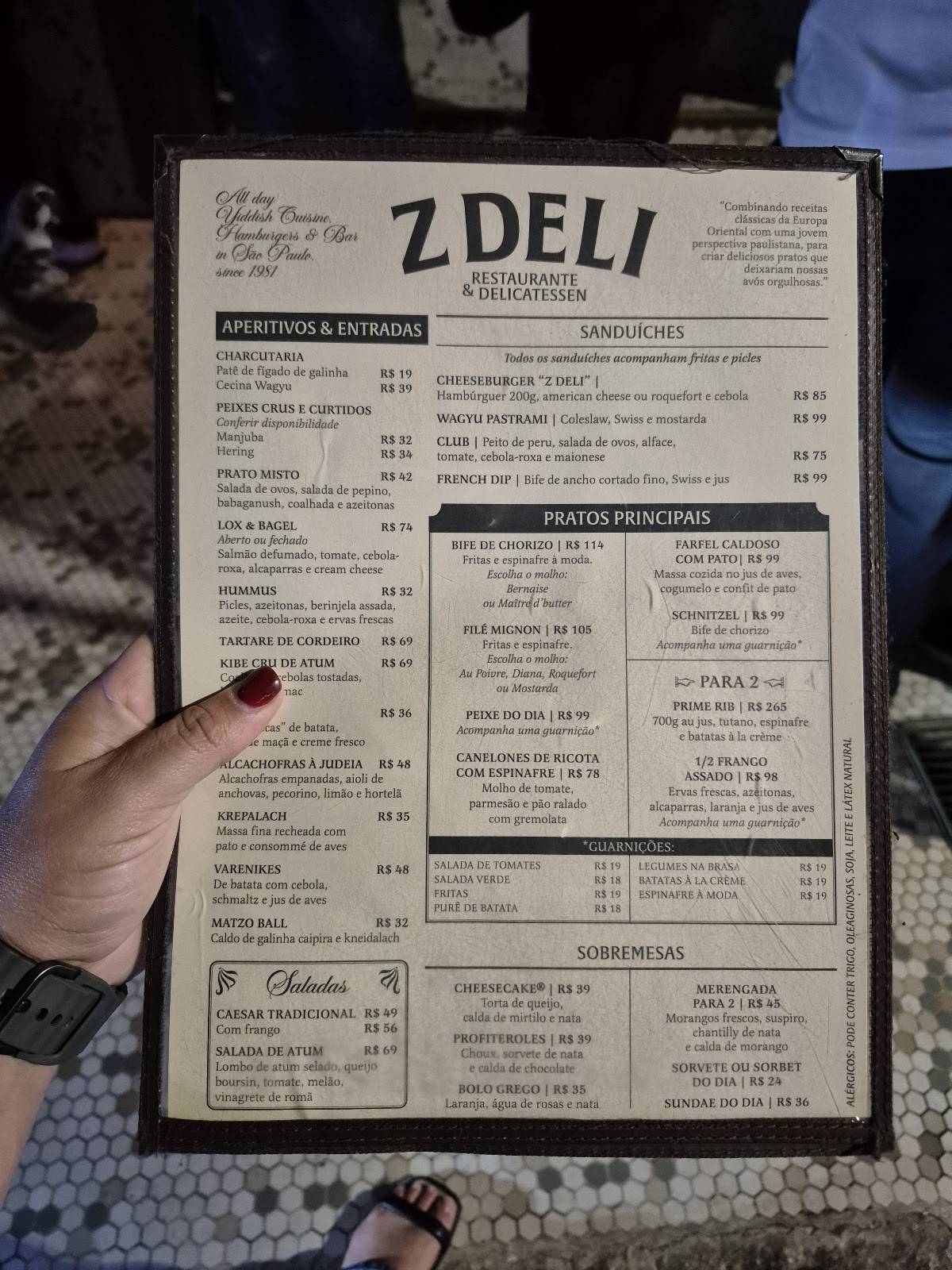 Z Deli Restaurante & Delicatessen cardápio