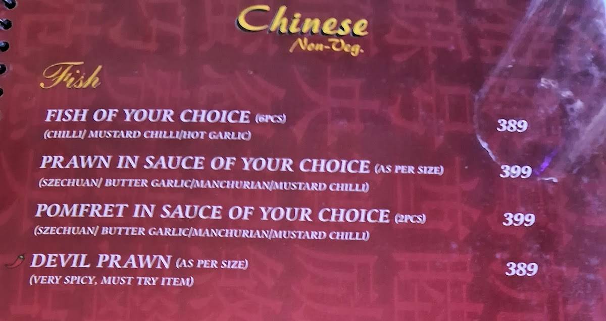 Zafran Restaurant menu